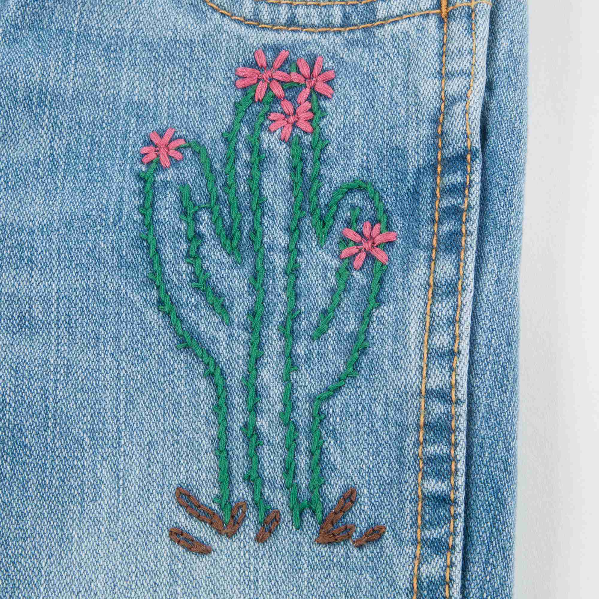 Baby Girls Blue Cactus Trousers