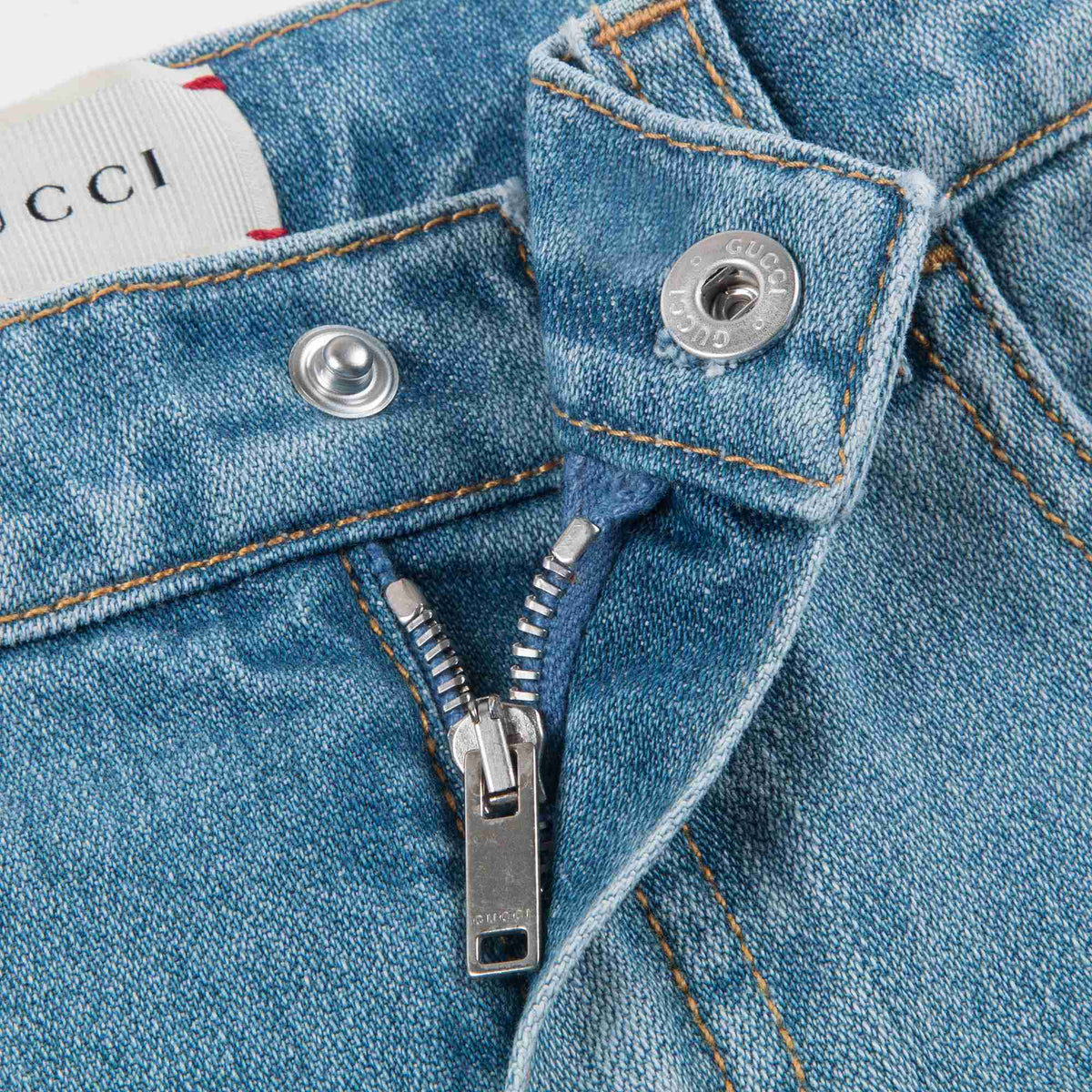 Pantalon fuselé bleu pour bébé fille