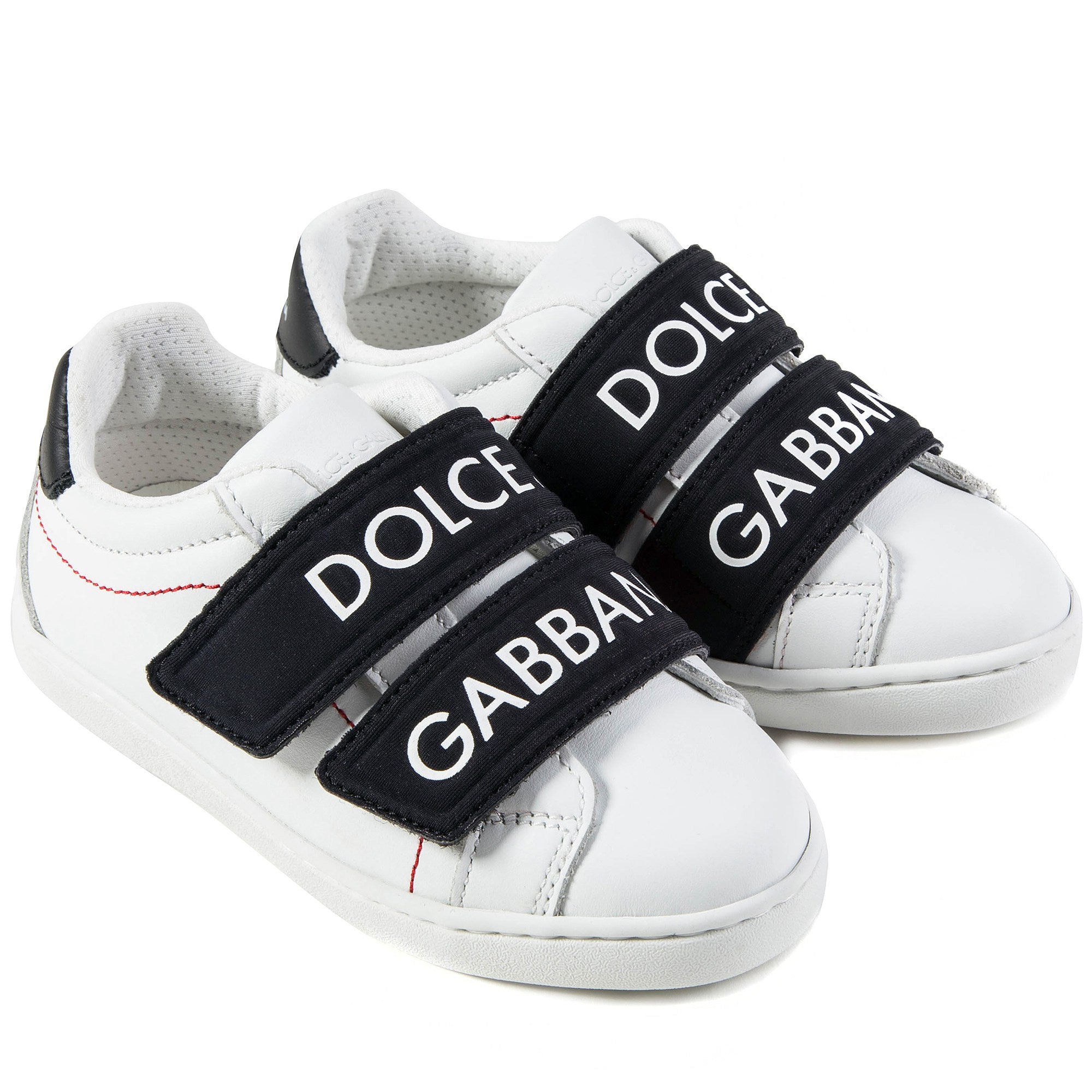 Girls & Boys White Black Logo Shoes