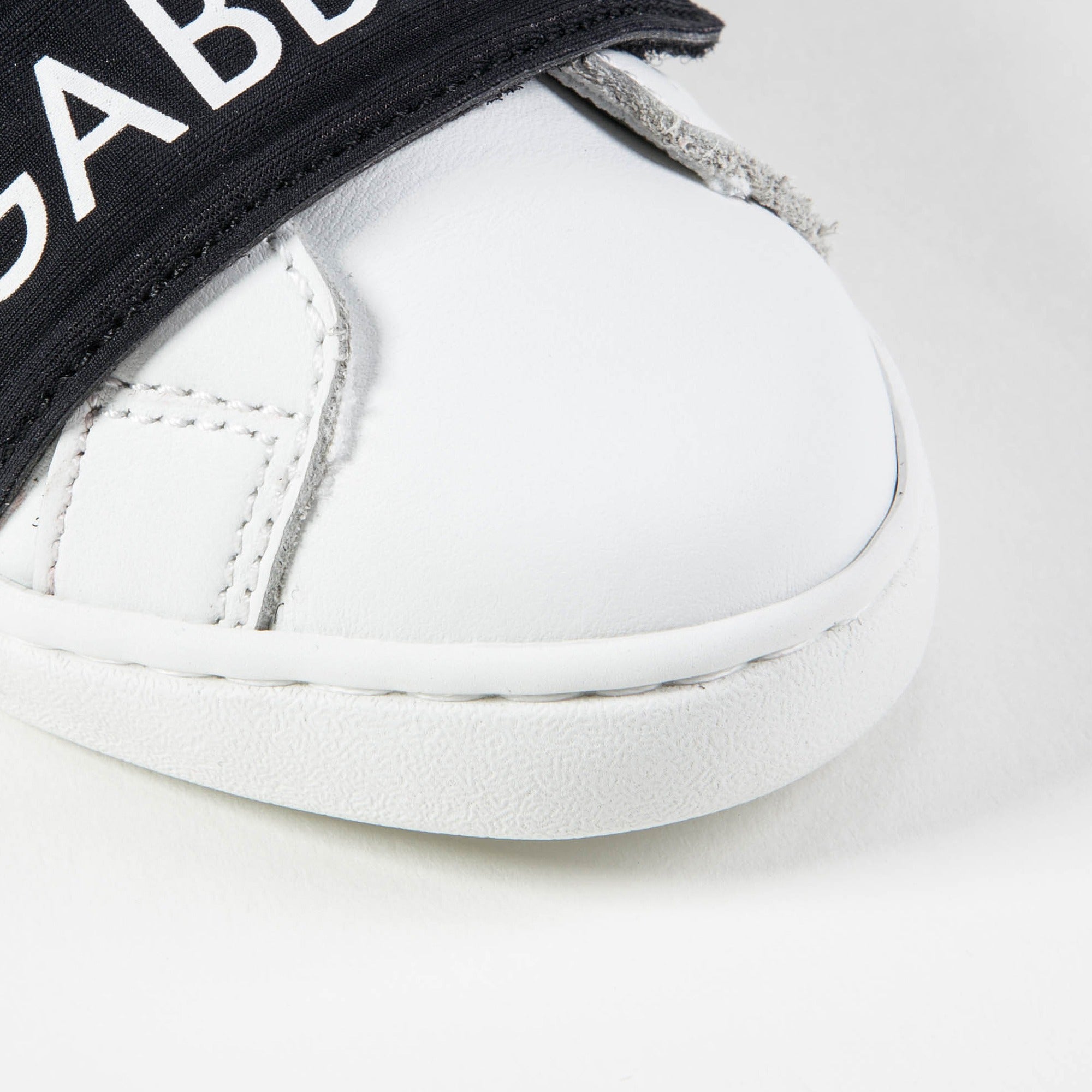 Girls & Boys White Black Logo Shoes