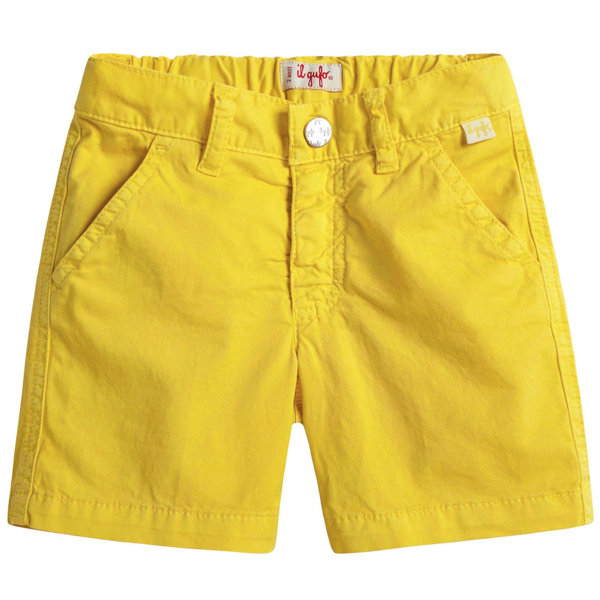Boys Yellow Cotton Shorts