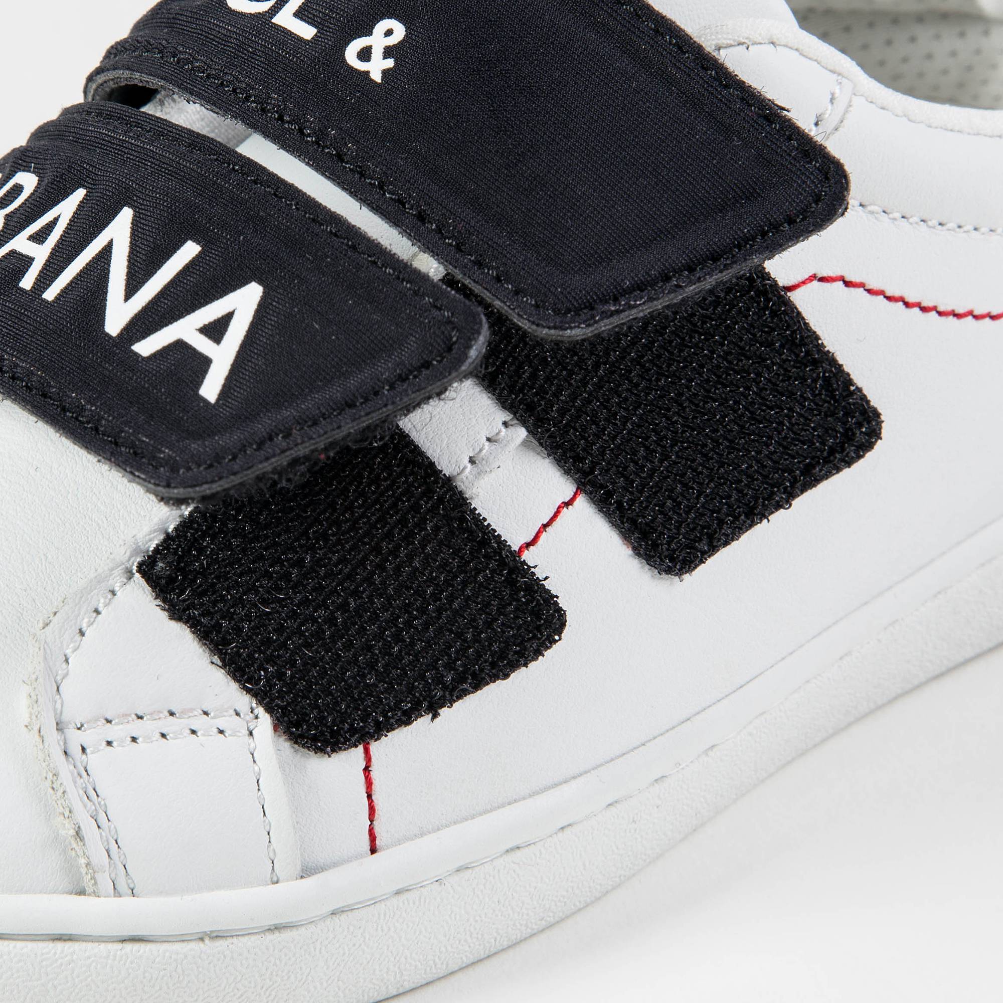 Girls & Boys White Black Logo Shoes