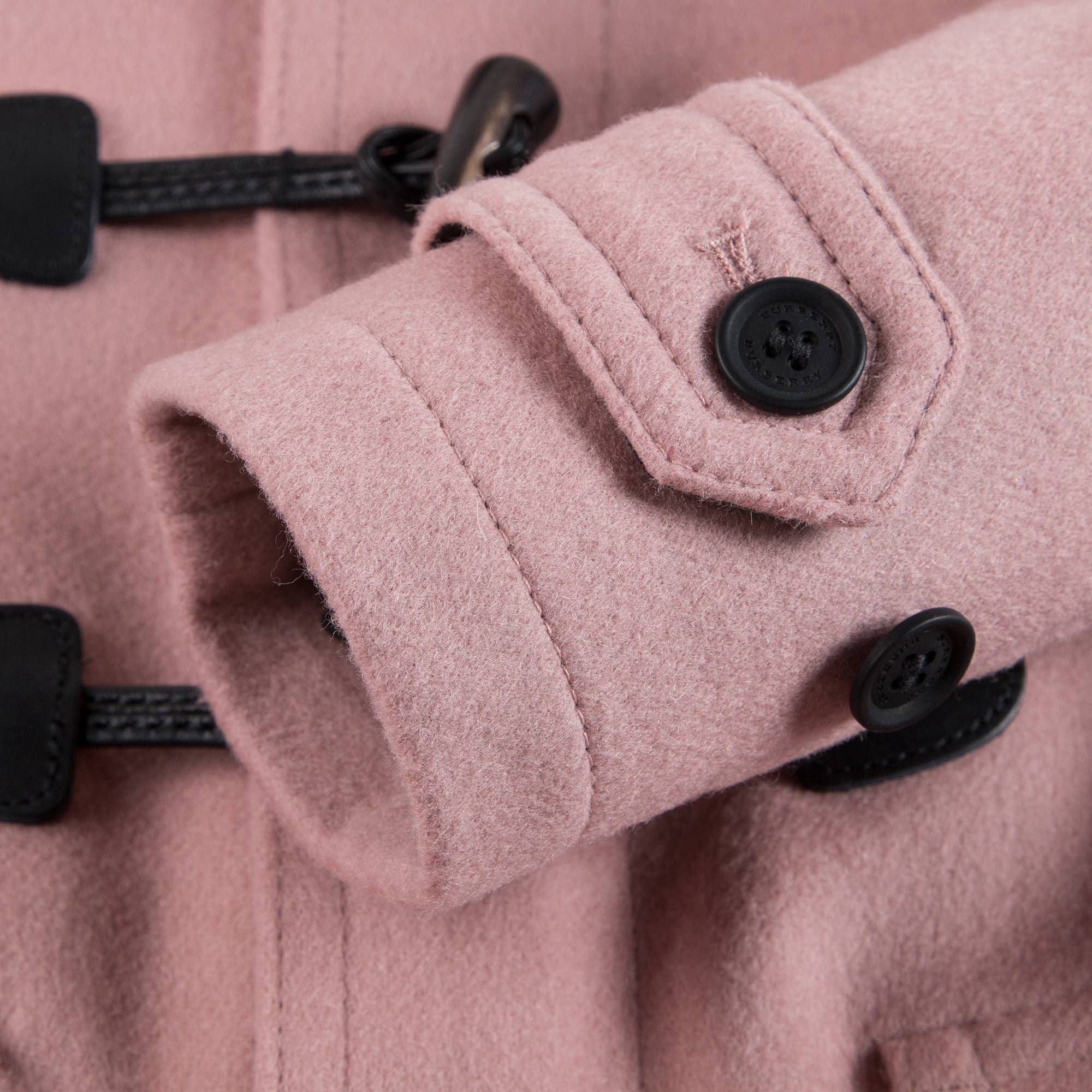 Girls Pale Pink Wool Duffle Coat
