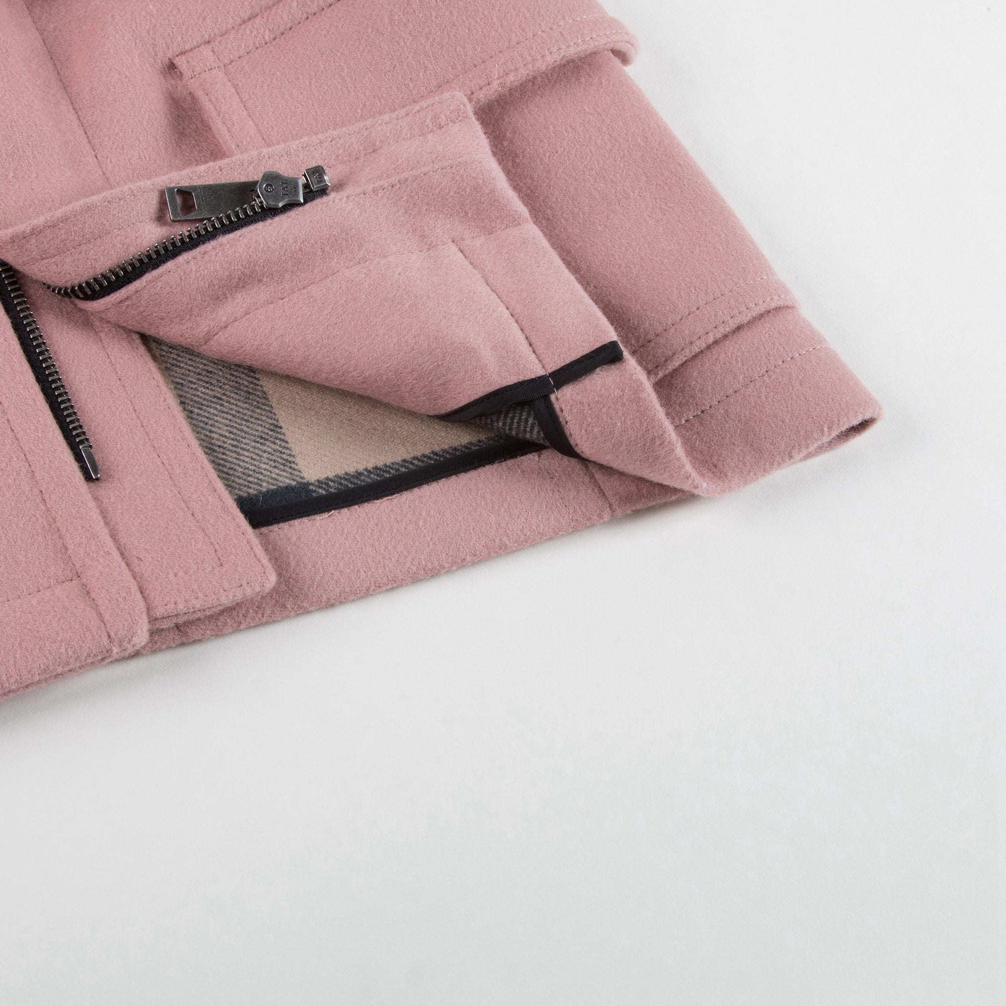 Girls Pale Pink Wool Duffle Coat