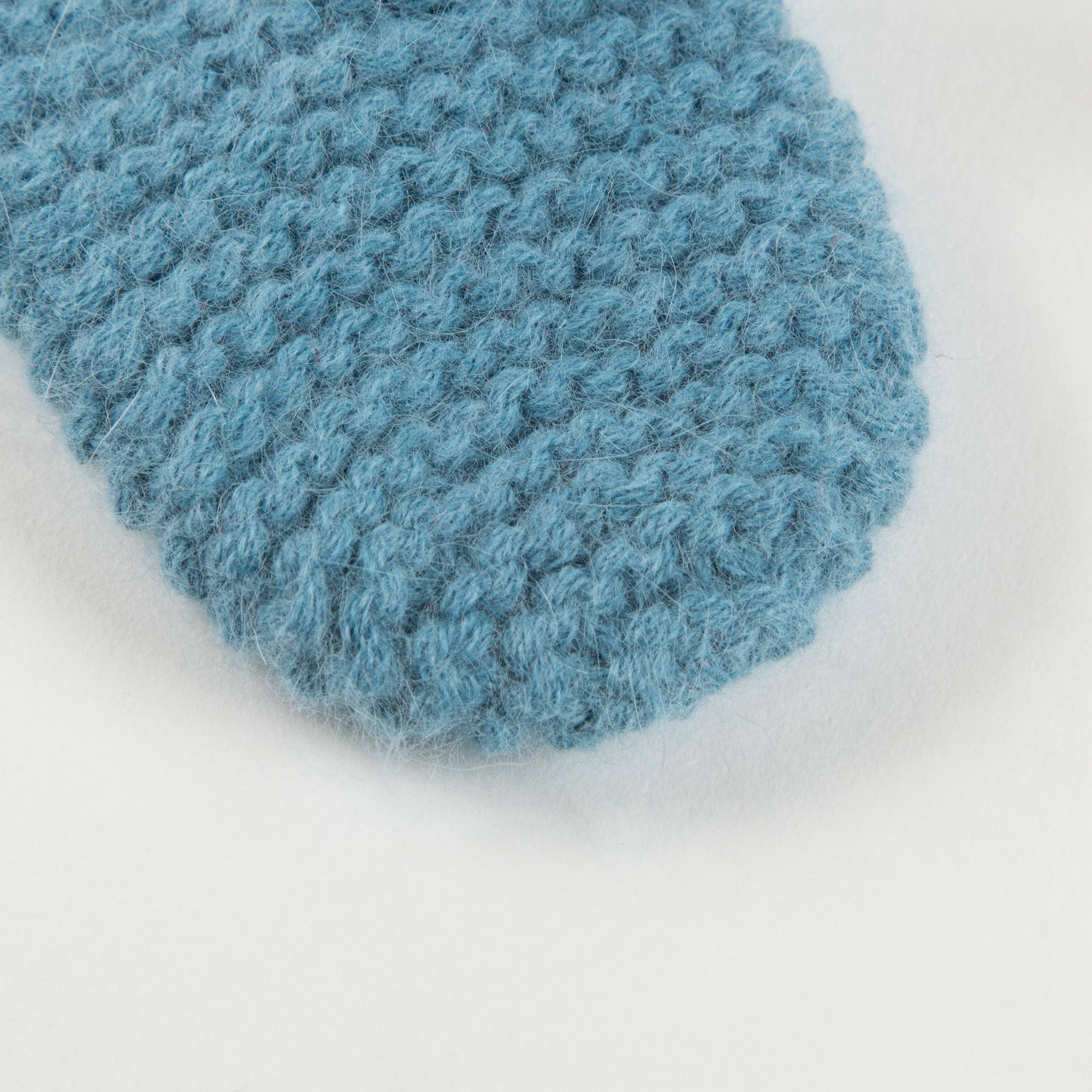 Girls Dusty Blue Angora Mittens