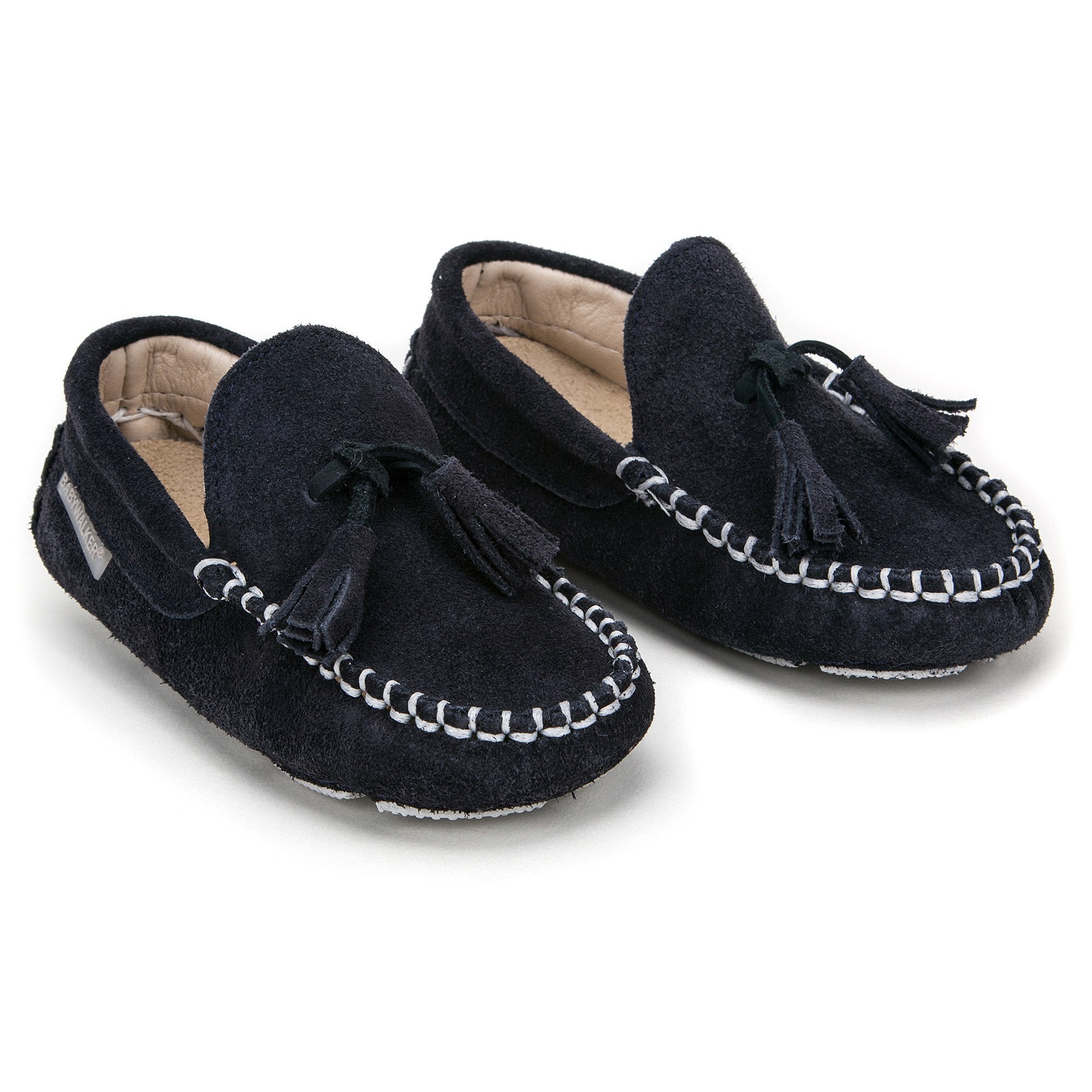 Boys & Girls Navy Blue Suede Leather Tasselled Loafers
