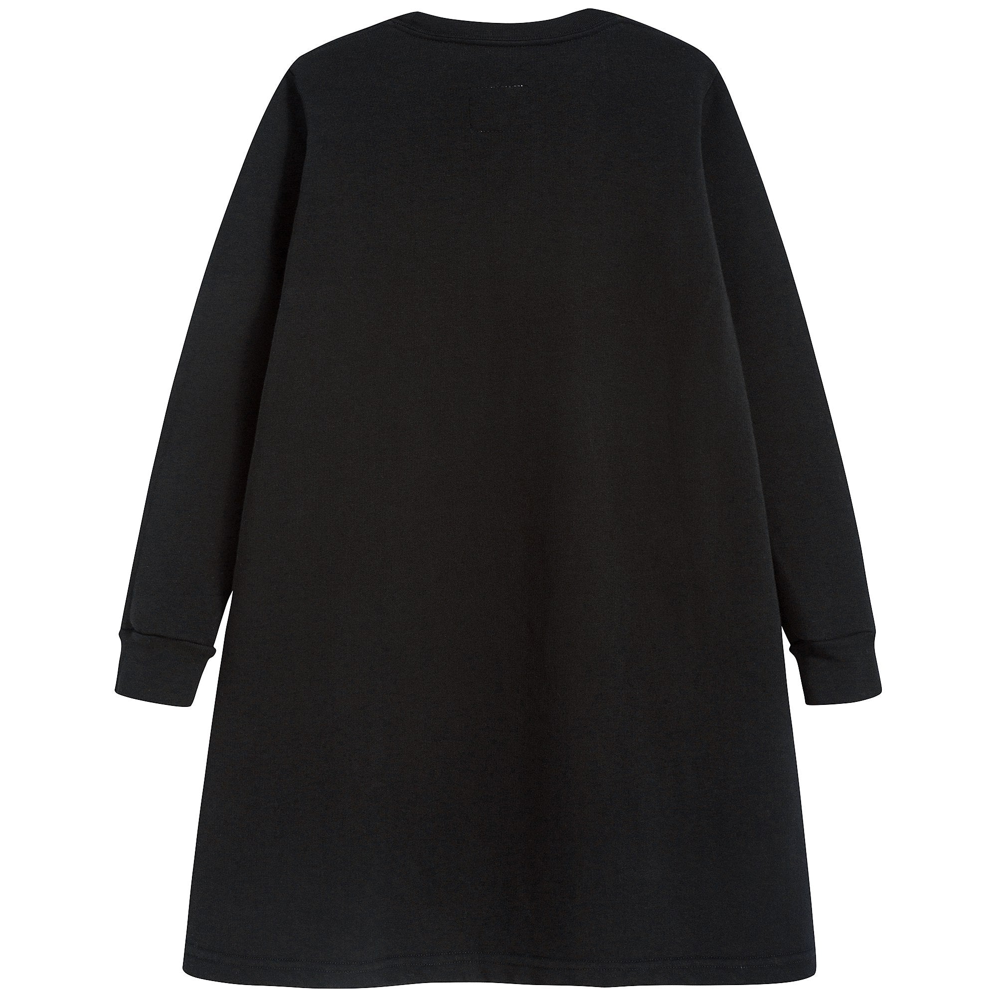 Girls Black Cotton Star Dress
