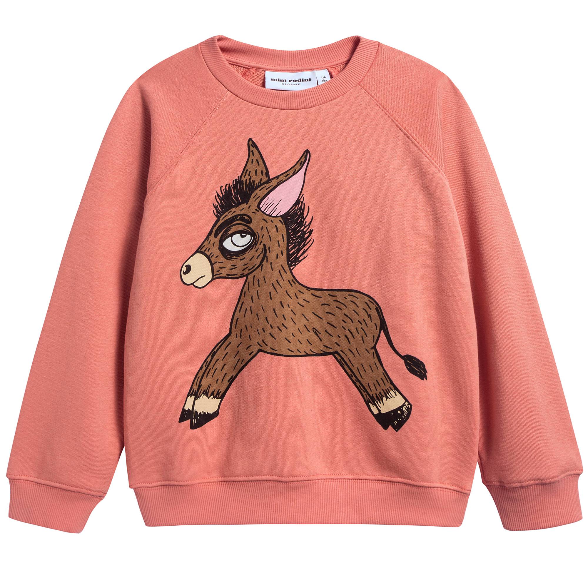 Girls Pink Donkey Organic Cotton Sweatshirt