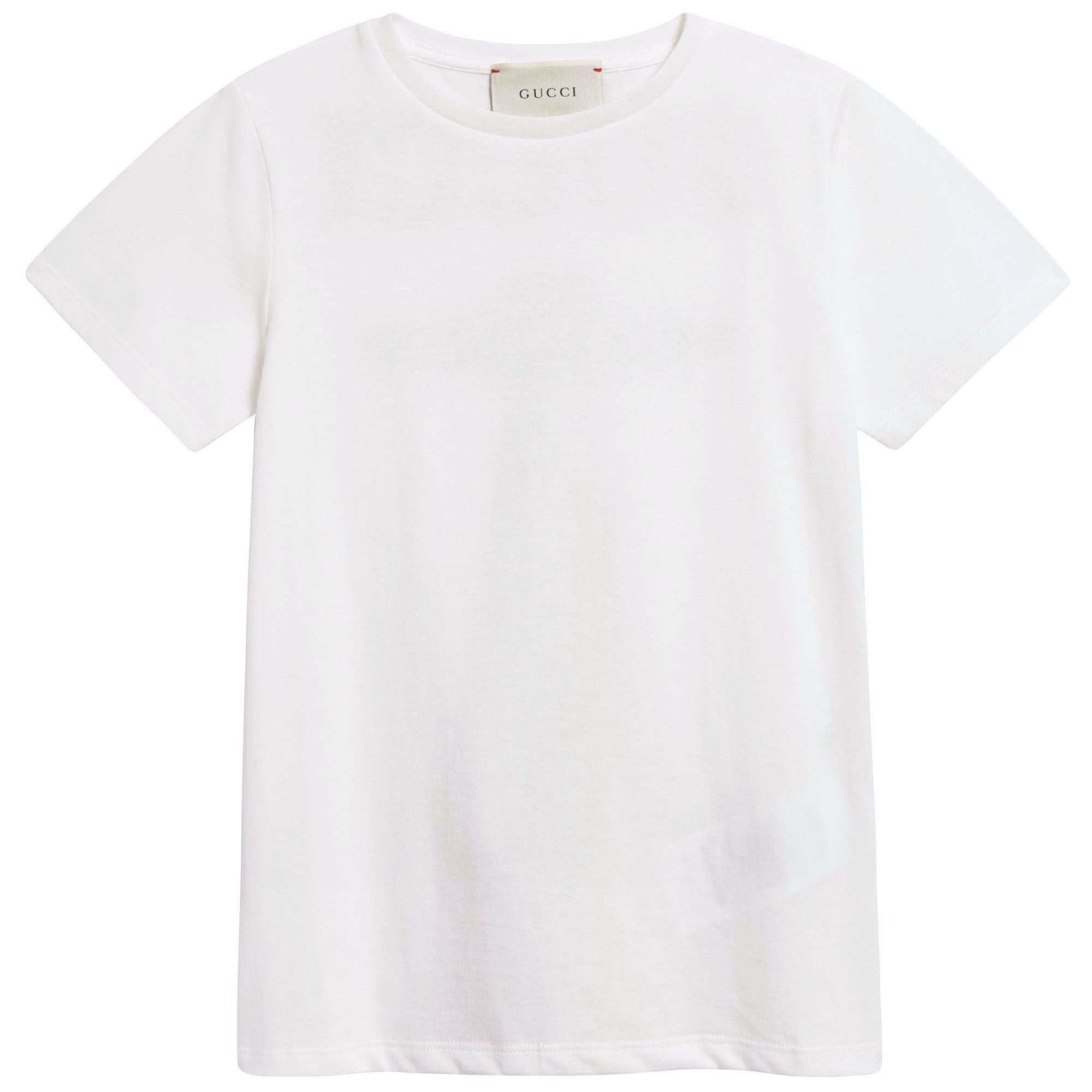 Girls White Cotton T-shirt