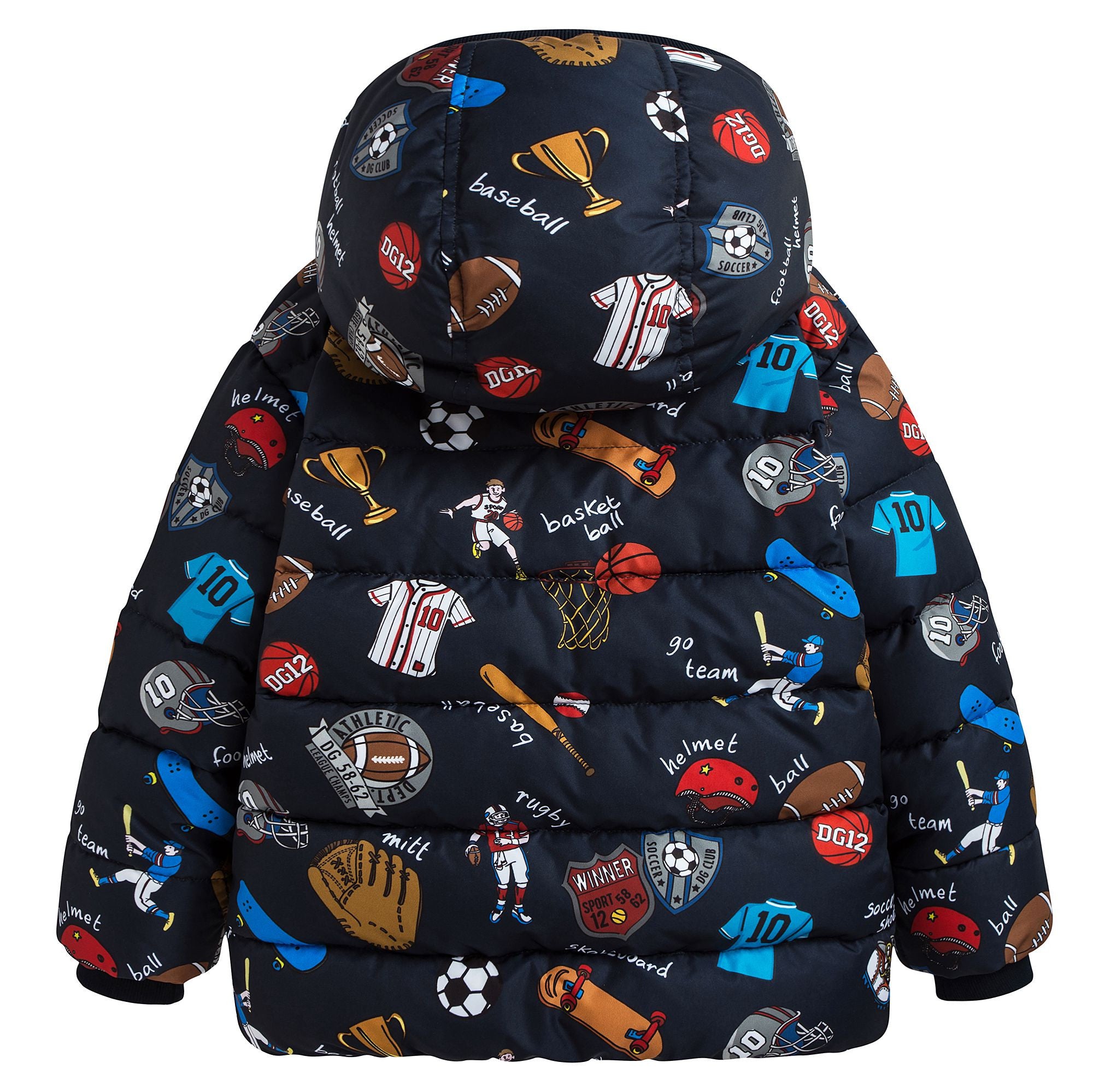 Boys Blue Sports Badge Down Padded Jacket