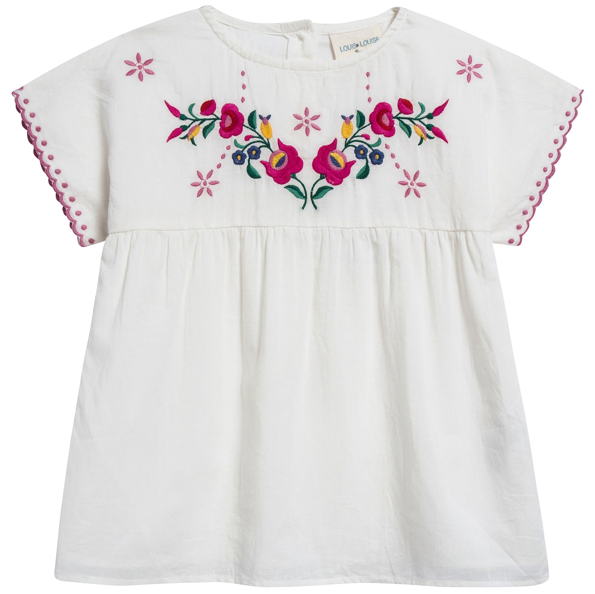 Girls Off White Cotton Tunic