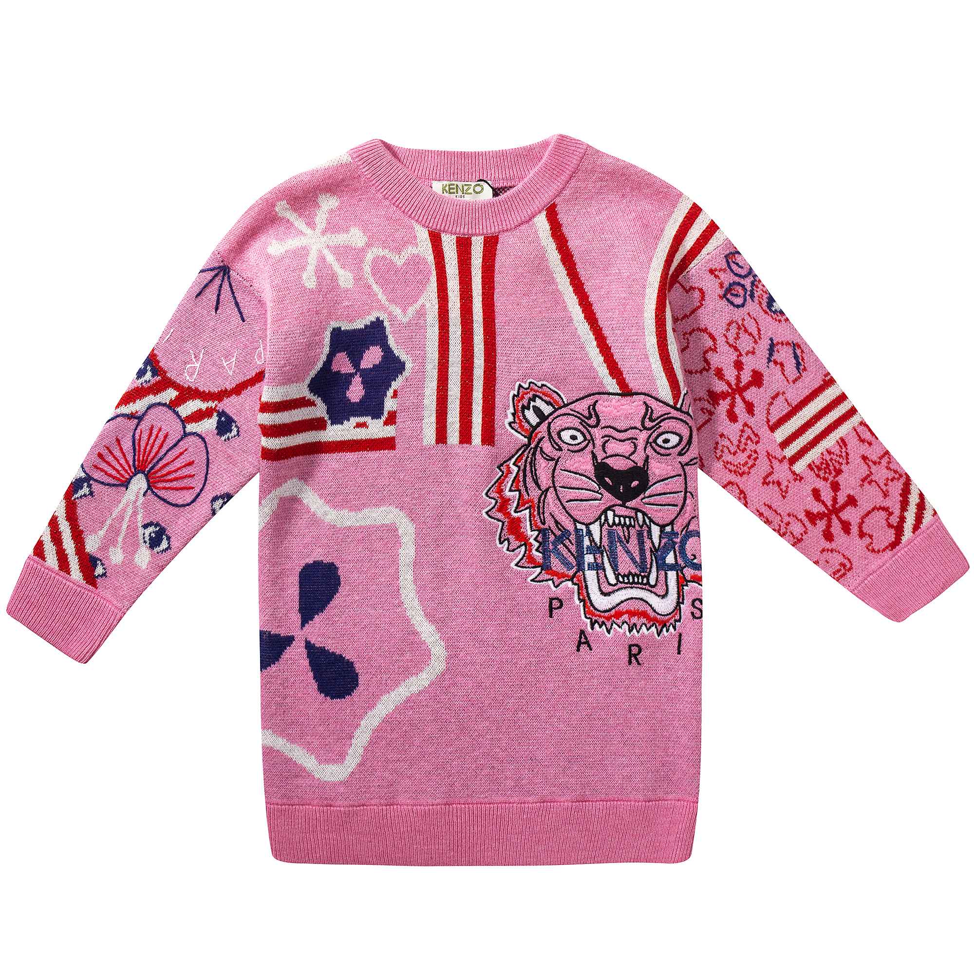 Girls Pink Tiger Printed Dress