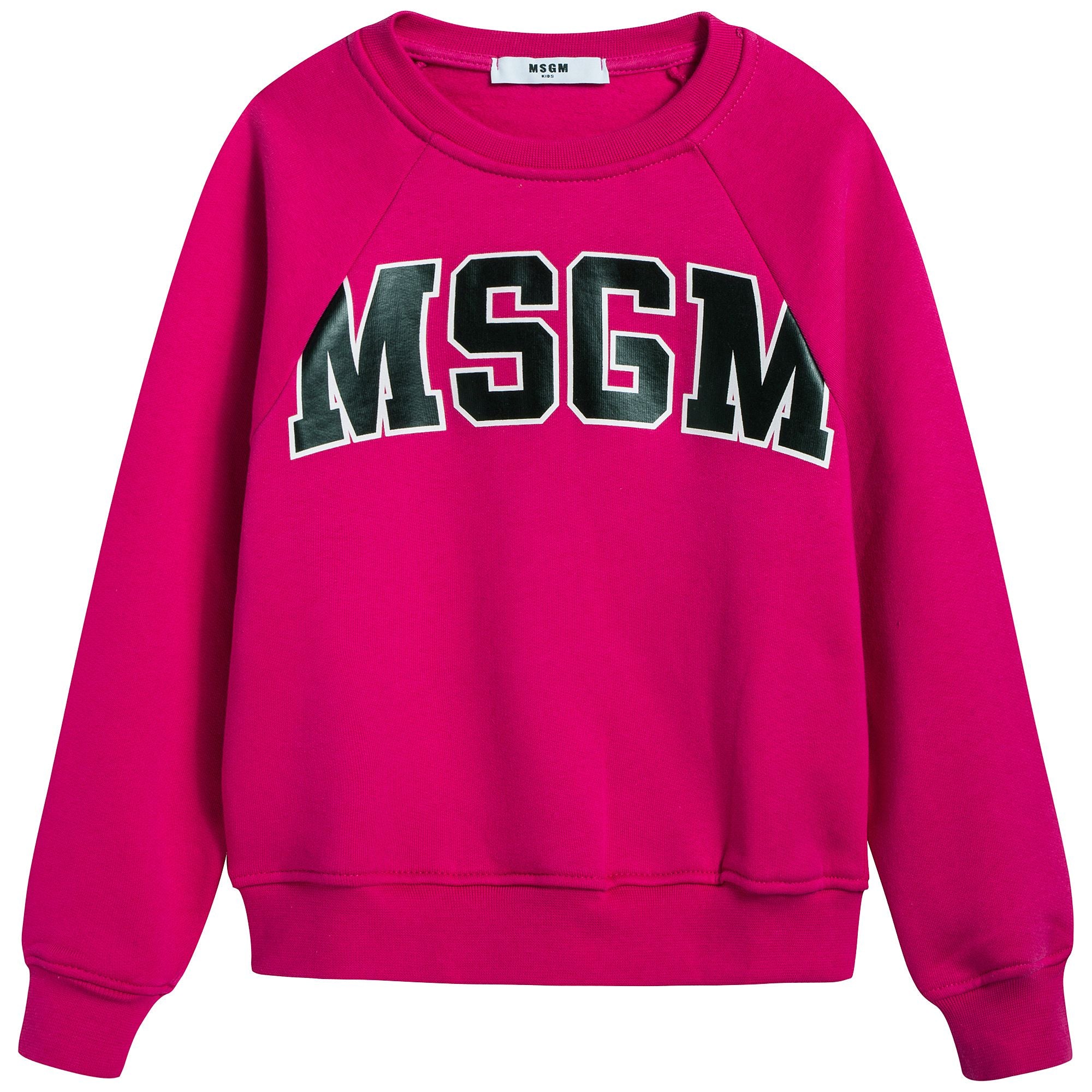 Girls Fuchsia Logo Cotton Sweatshirt