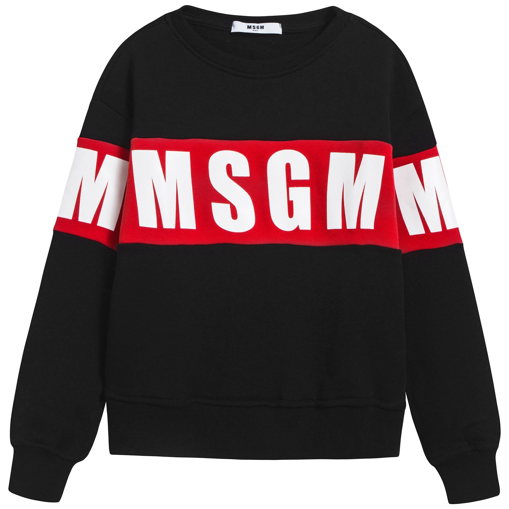 Girls Black Logo Cotton Sweatshirt