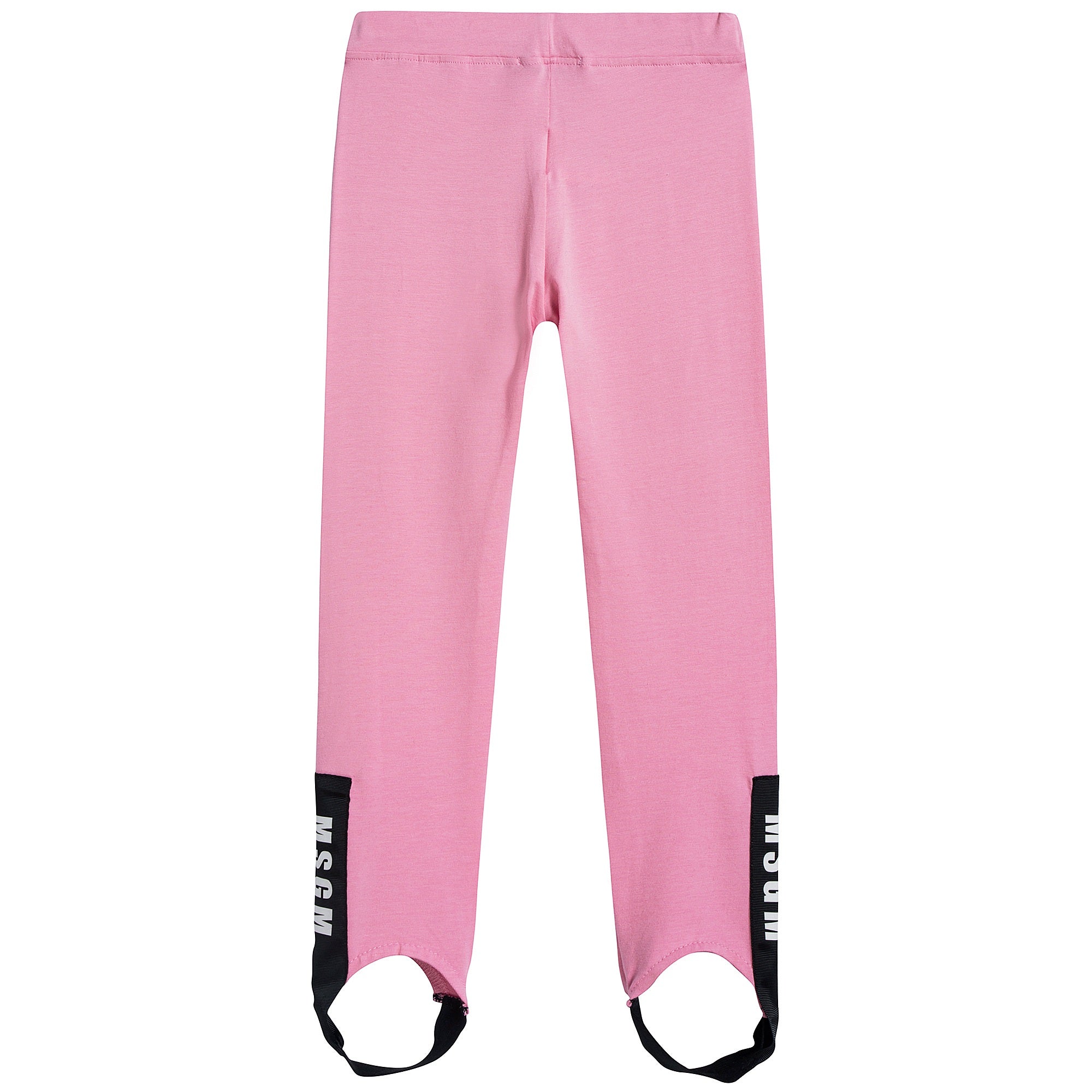 Girls Pink Logo Cotton Leggings