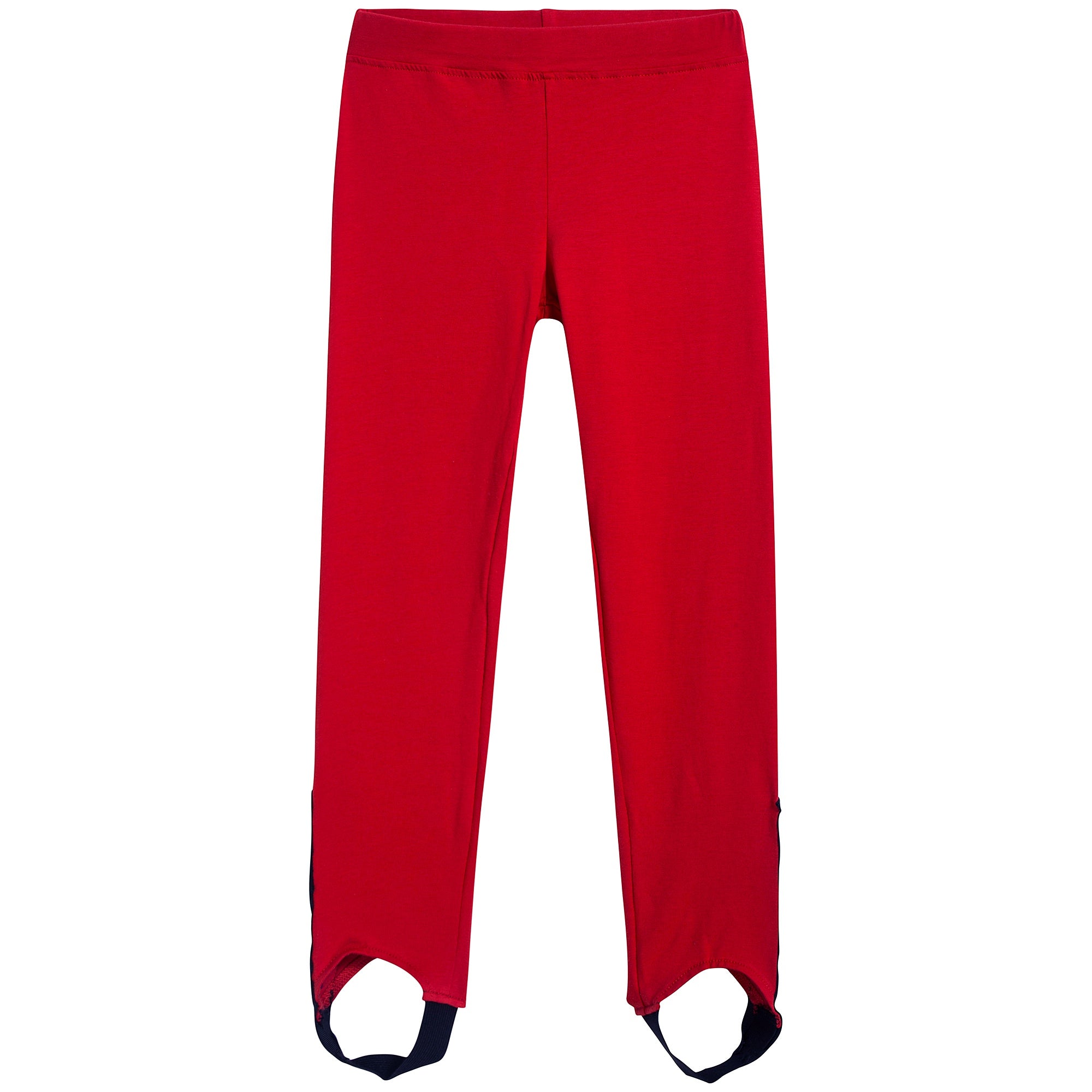 Girls Red Logo Cotton Leggings