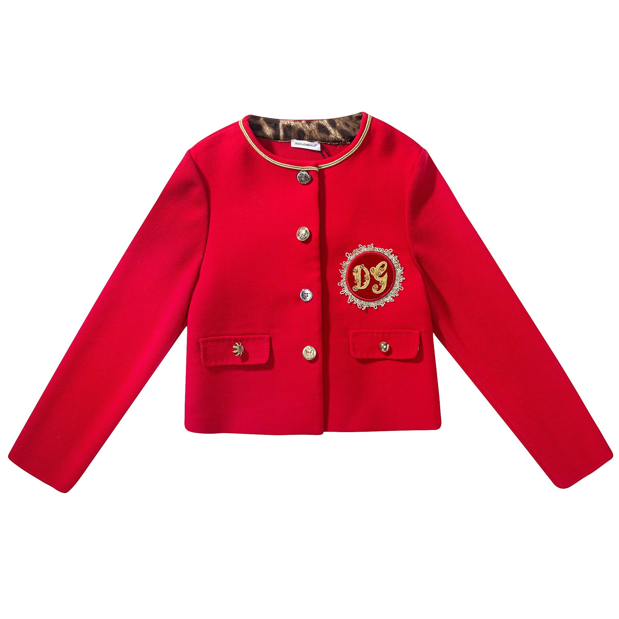 Girls Red "Giacca" Logo Coat