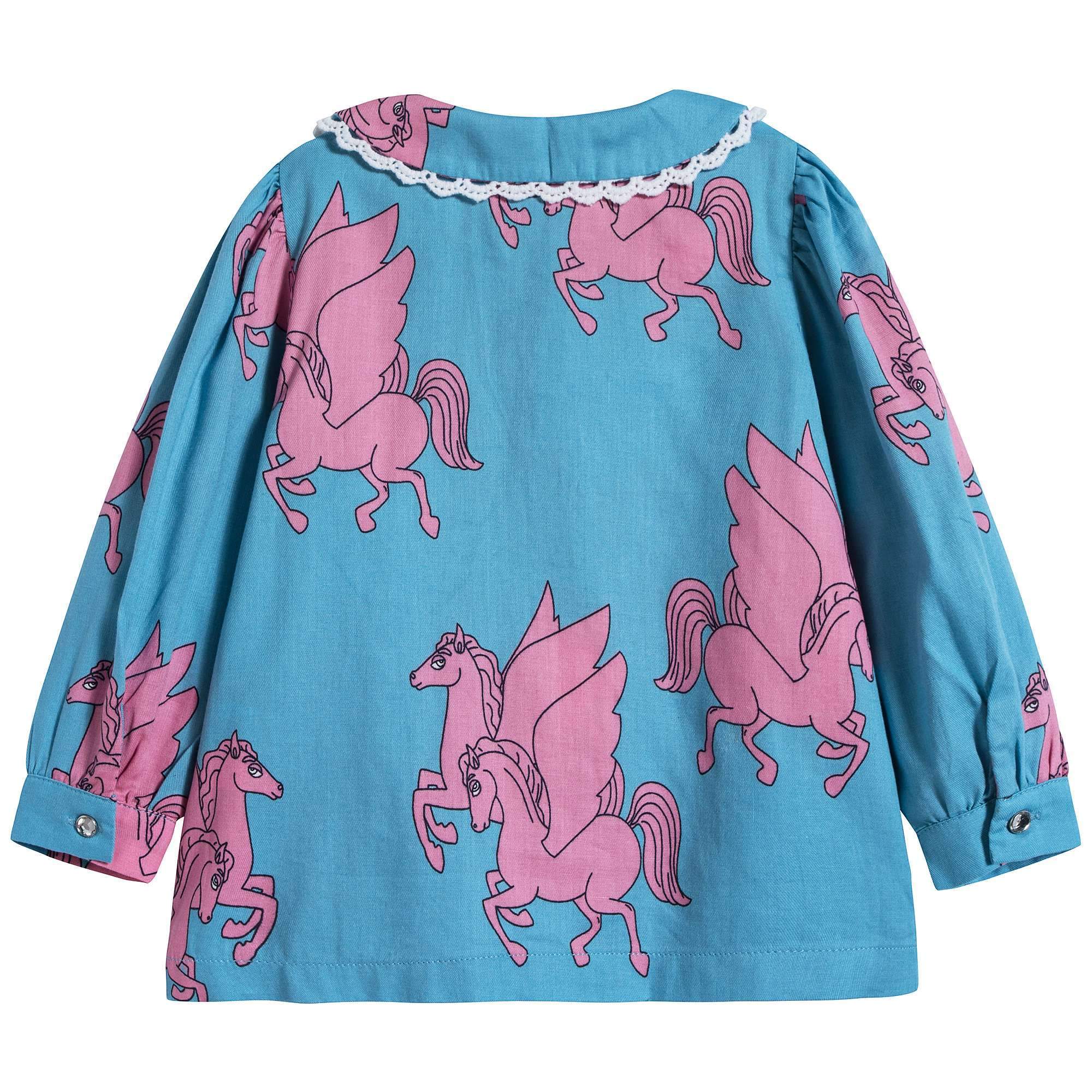 Girls Blue Cotton Blouse