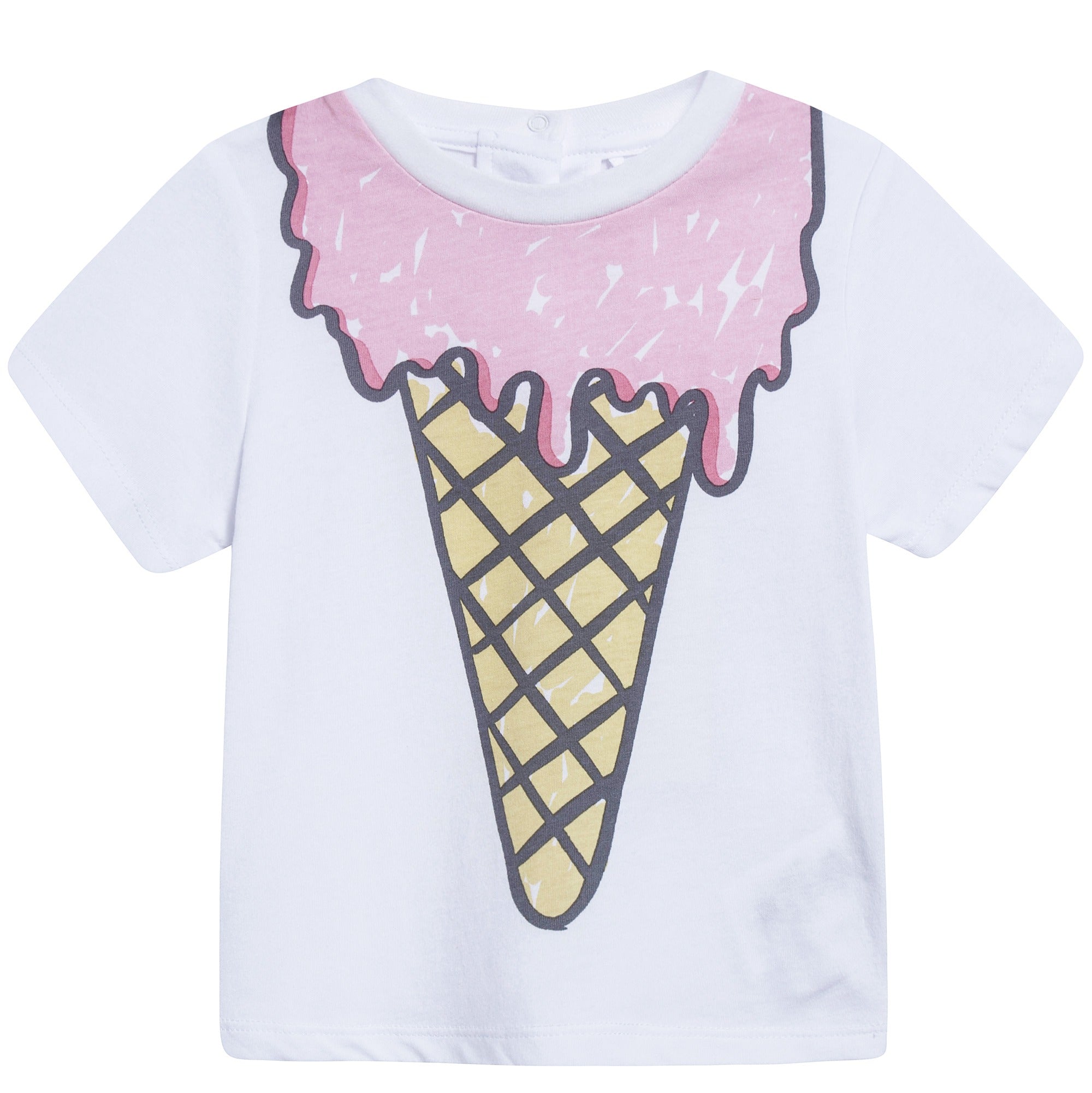 Baby White Icecream Printed T-shirt