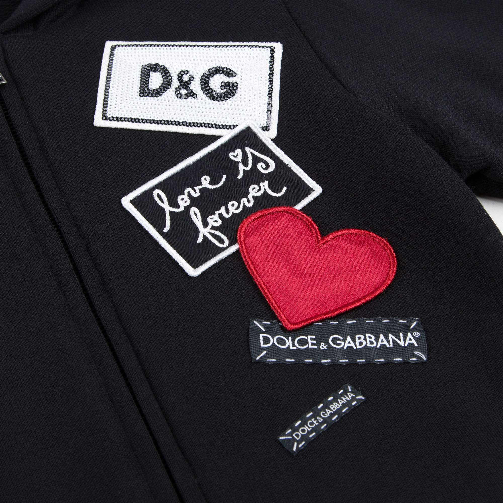 Girls & Boys Black "LOVE" Cotton Coat