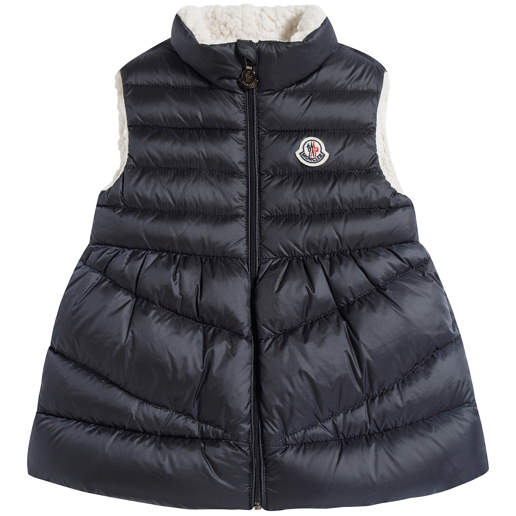 Baby Girls Navy "LAMA" Padded Down Gilet
