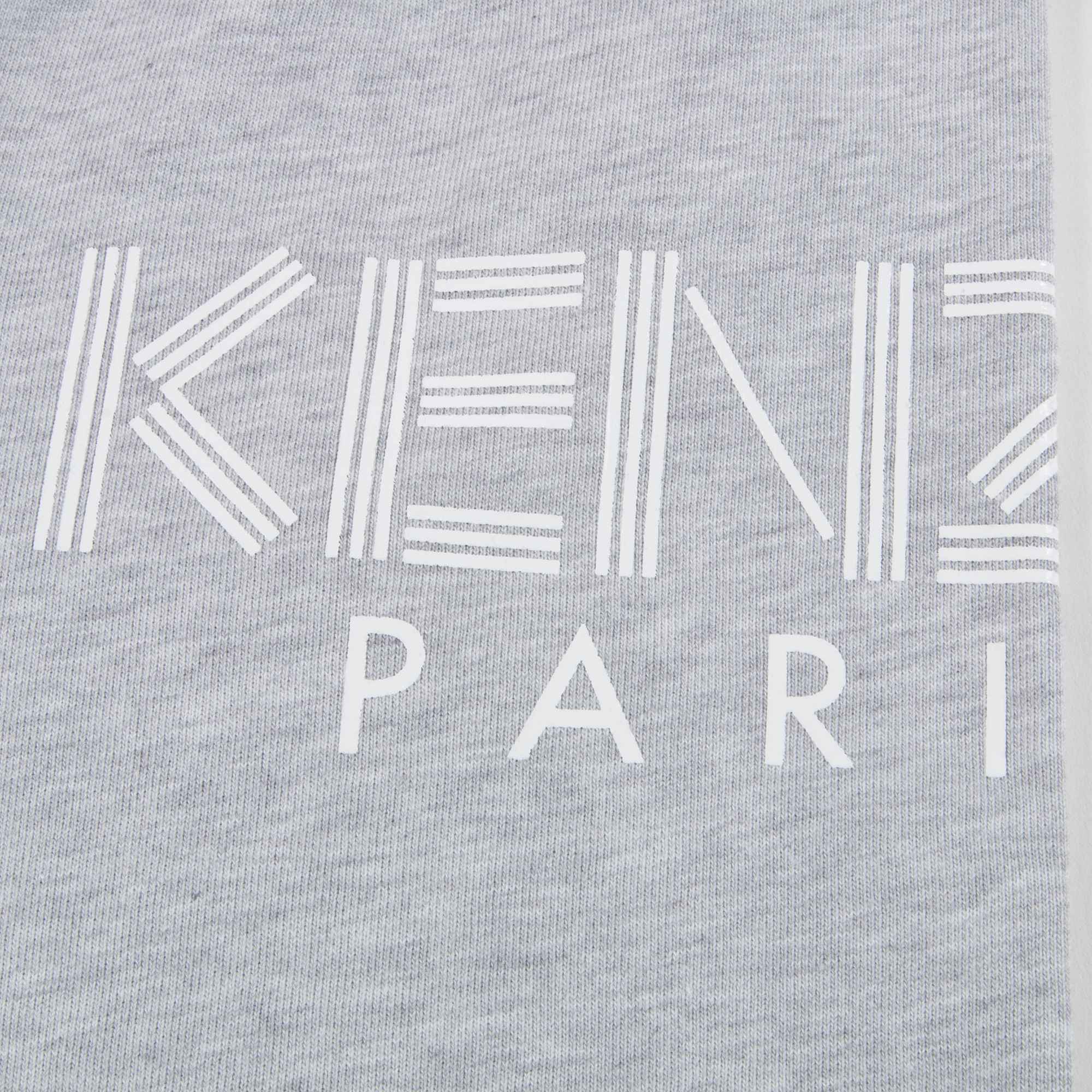 Girls Marl Grey Logo Cotton Trousers