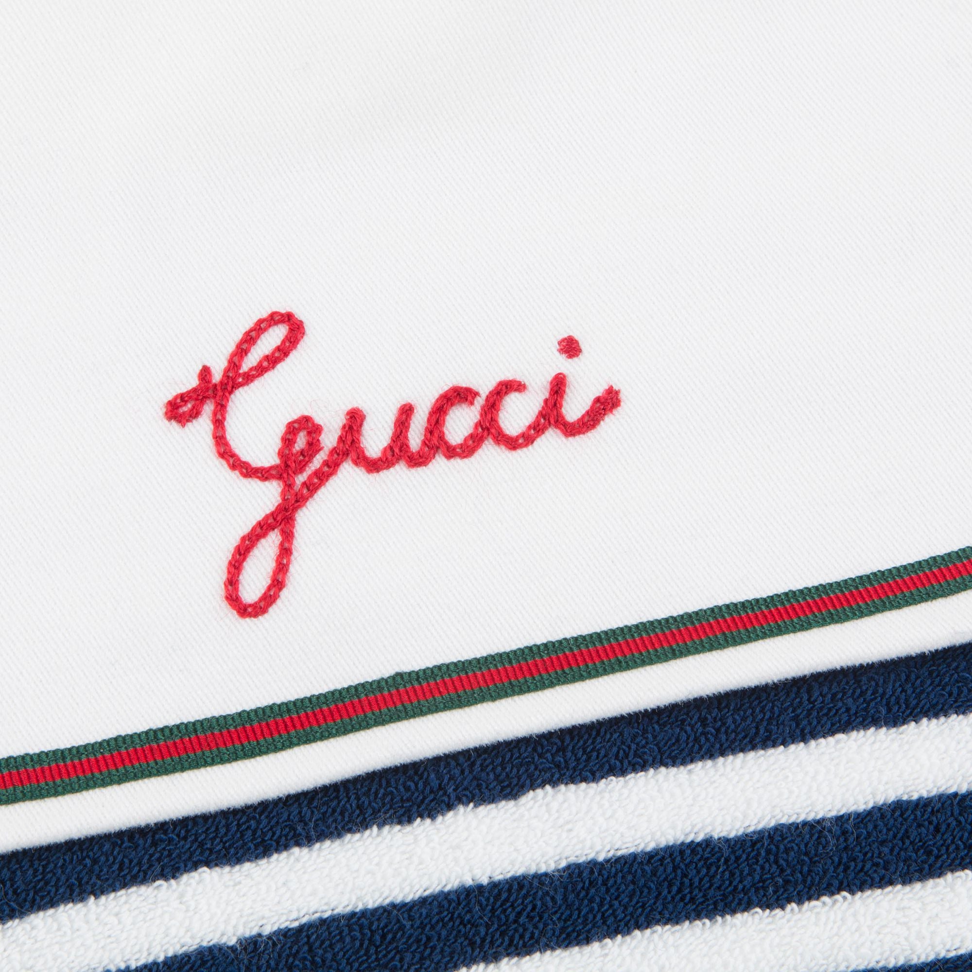 Girls Blue & White Striped Towelling Dress