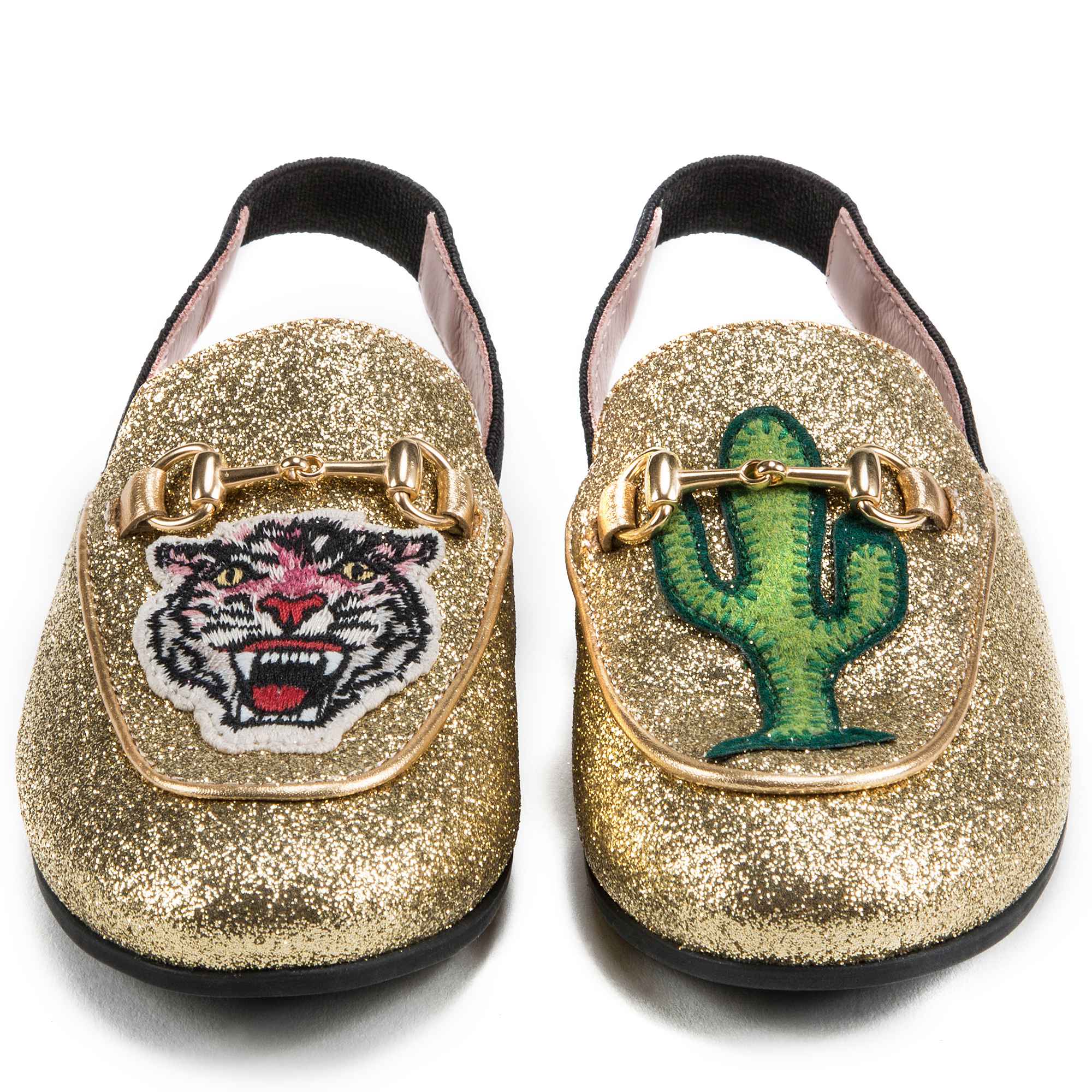 Girls Golden Printed Shoes