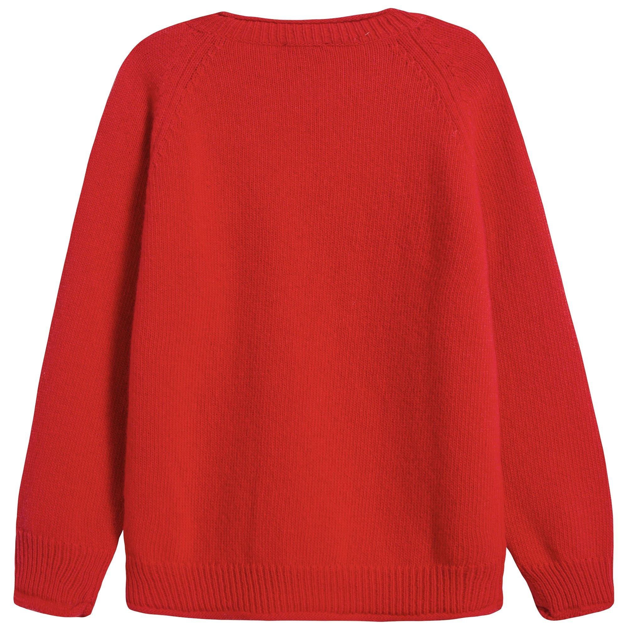 Boys Red Pattern Wool Sweater
