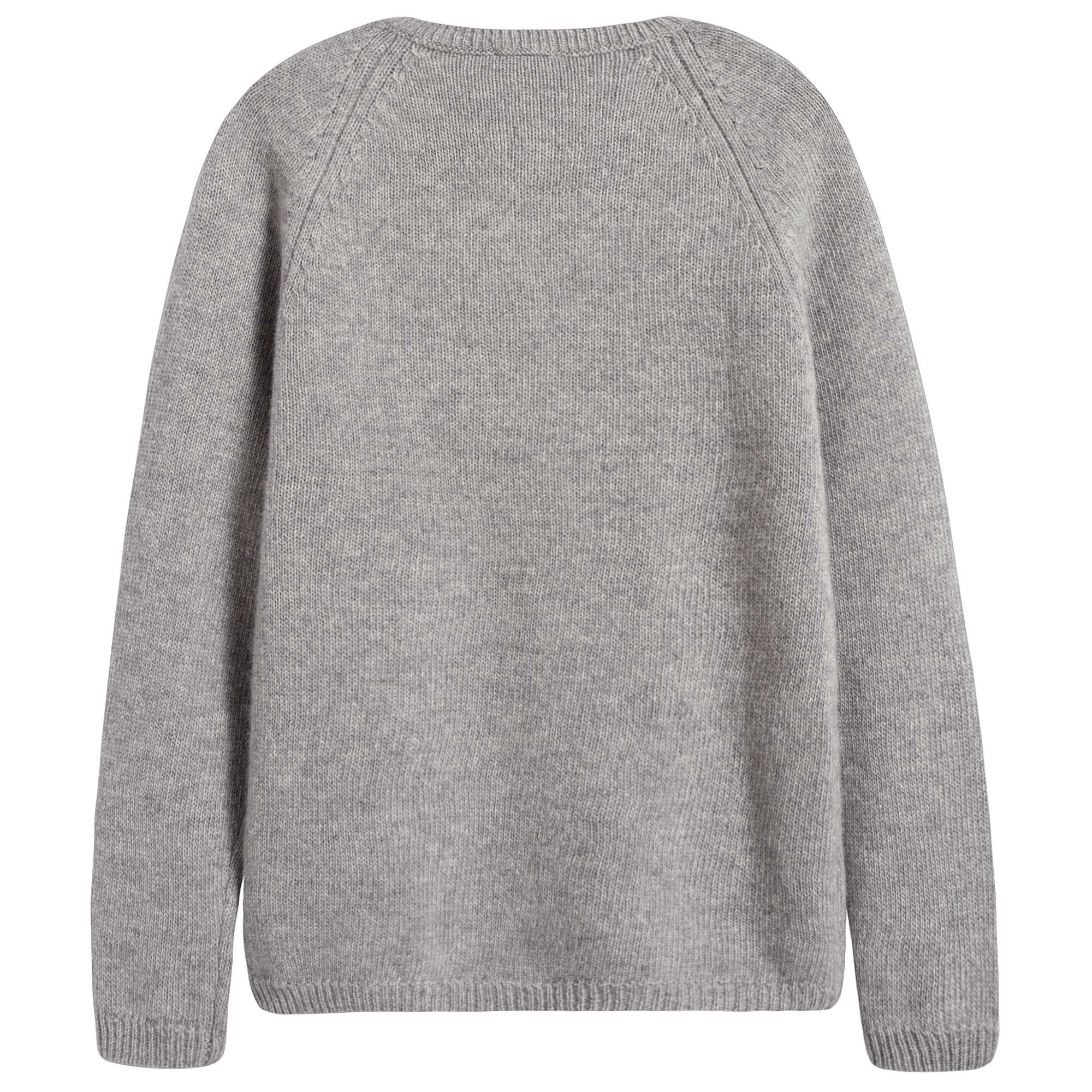 Girls Grey Balloon Wool Cardigan