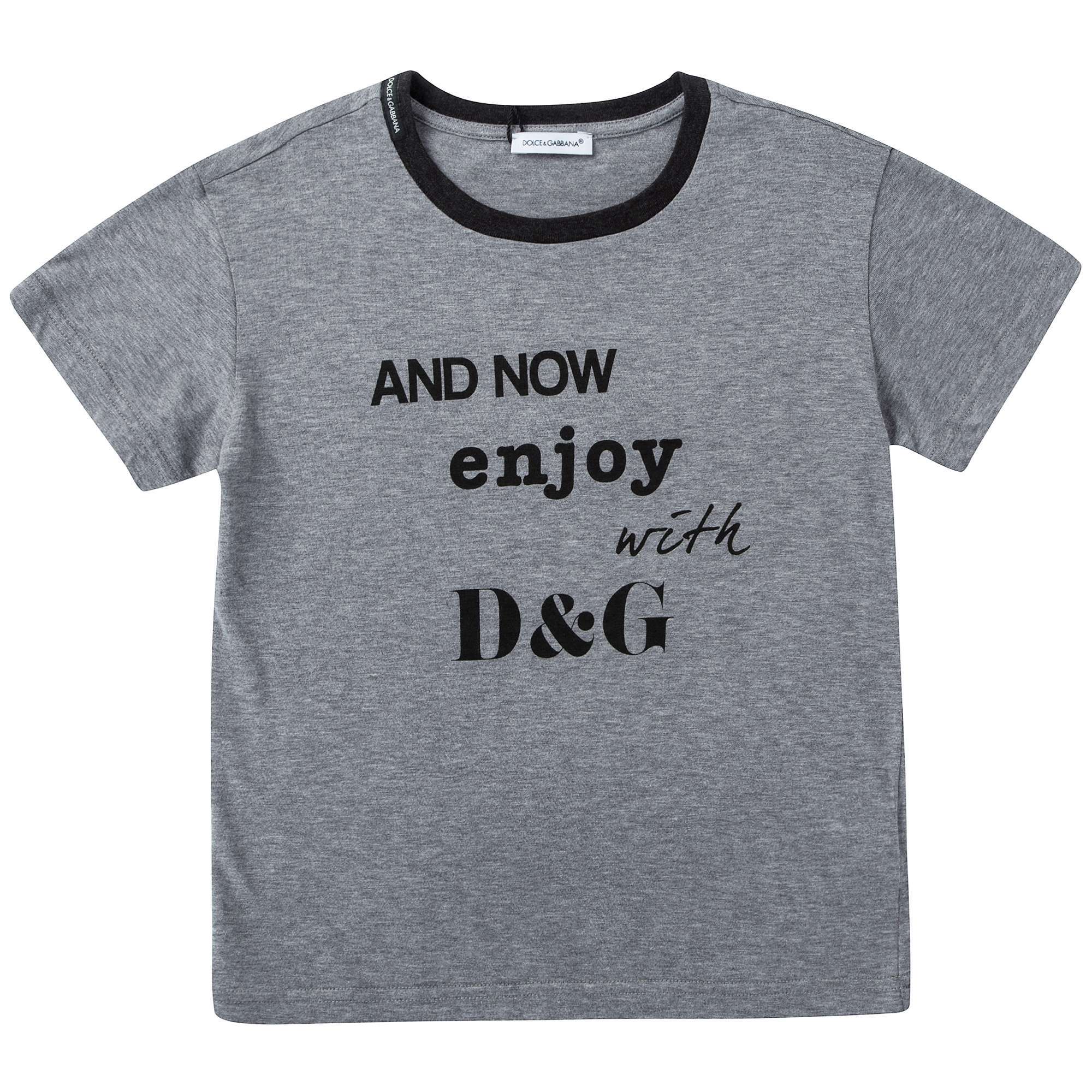 Boys Gray Printing T-Shirt