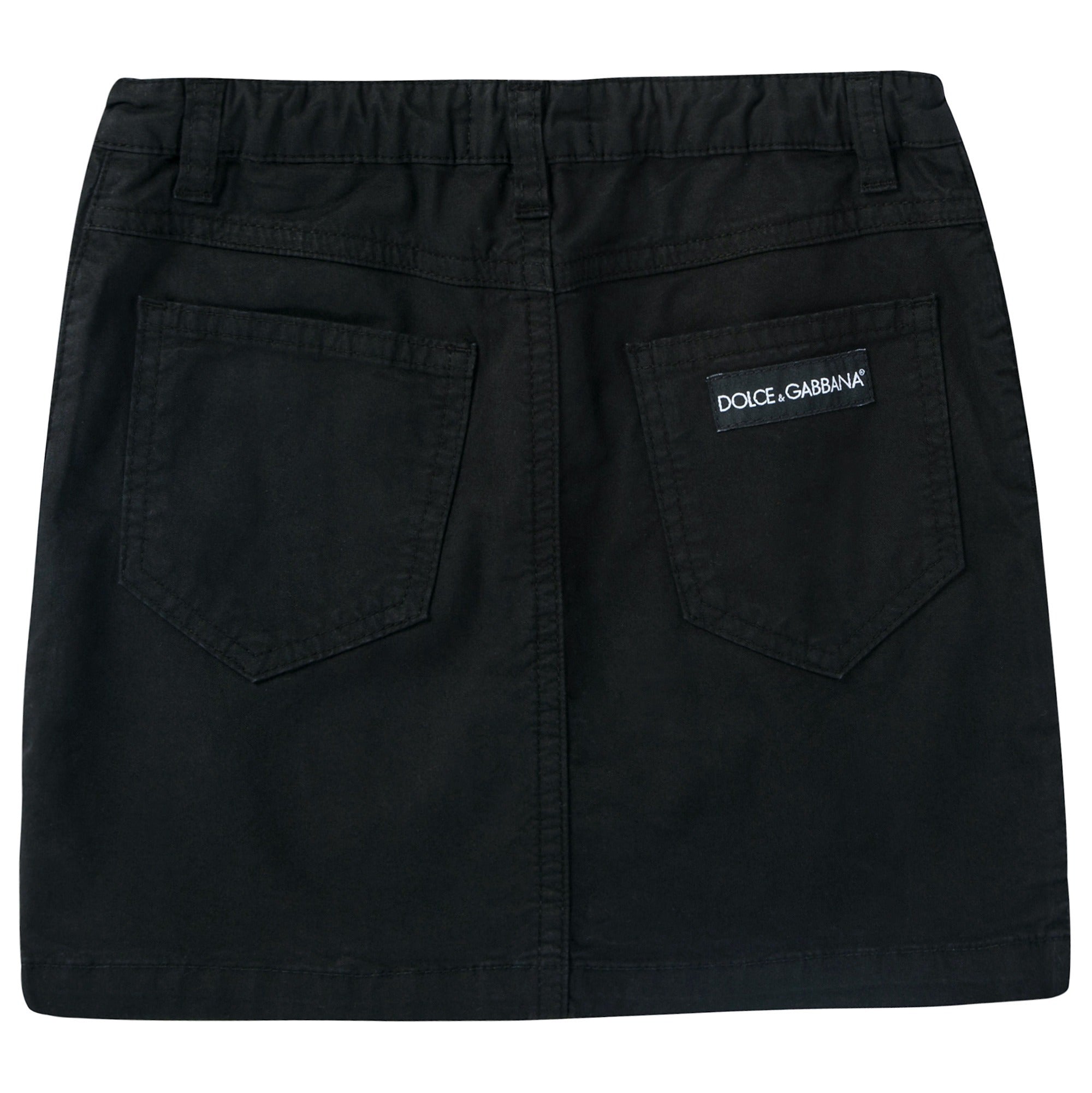 Girls Black Denim Skirt