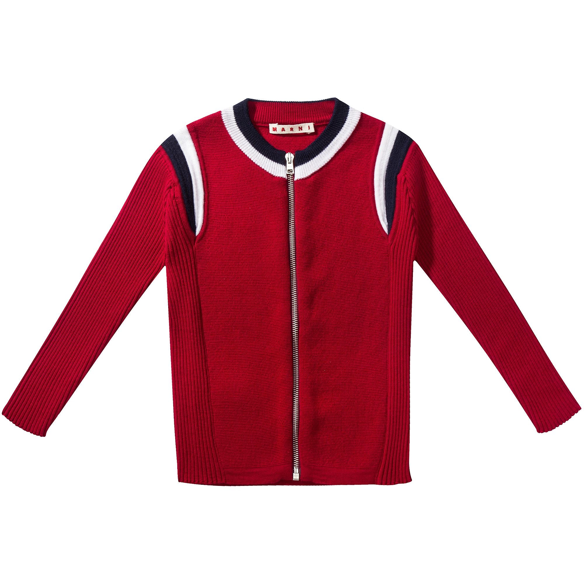 Girls Red Wool Cardigan