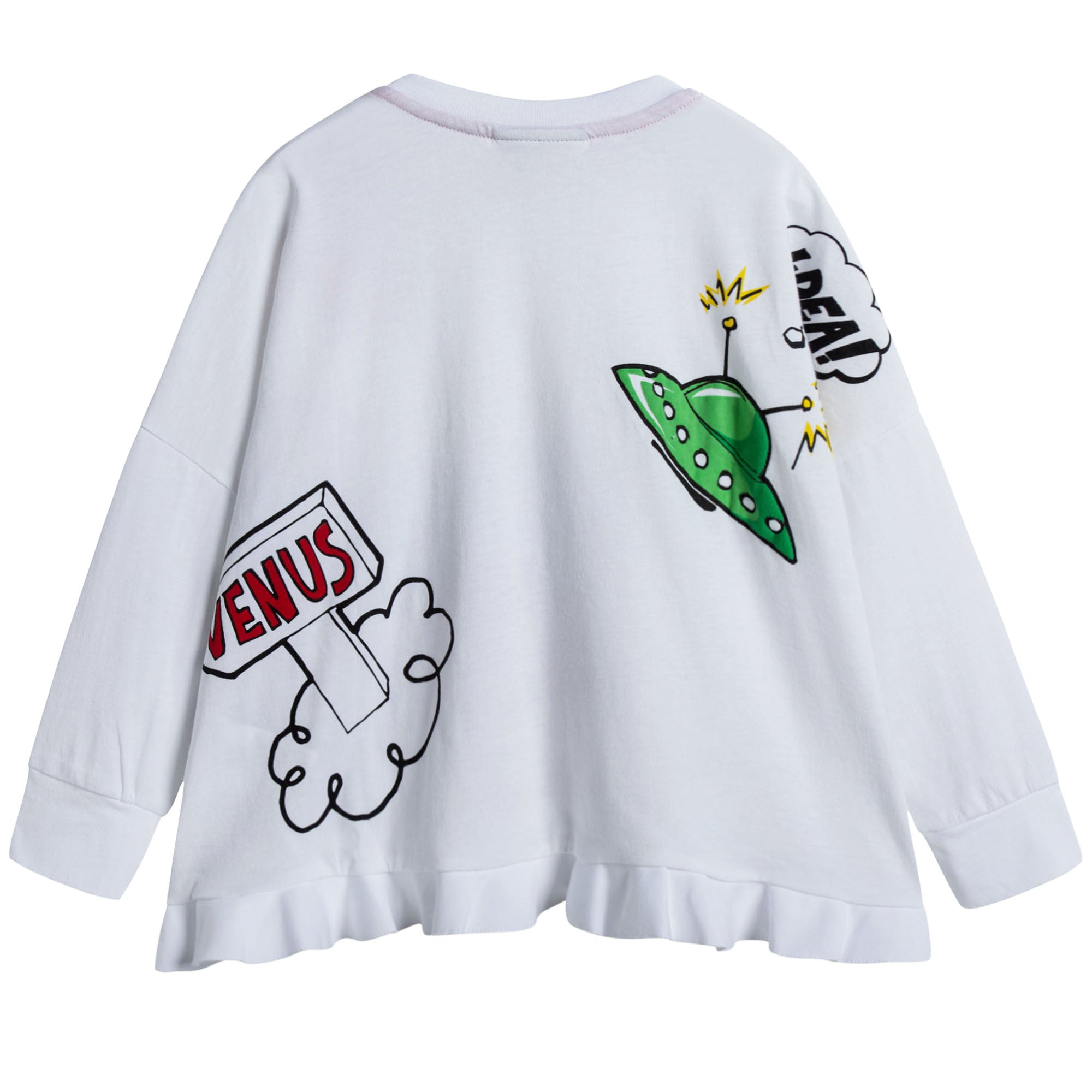 Girls White Comic Print Top