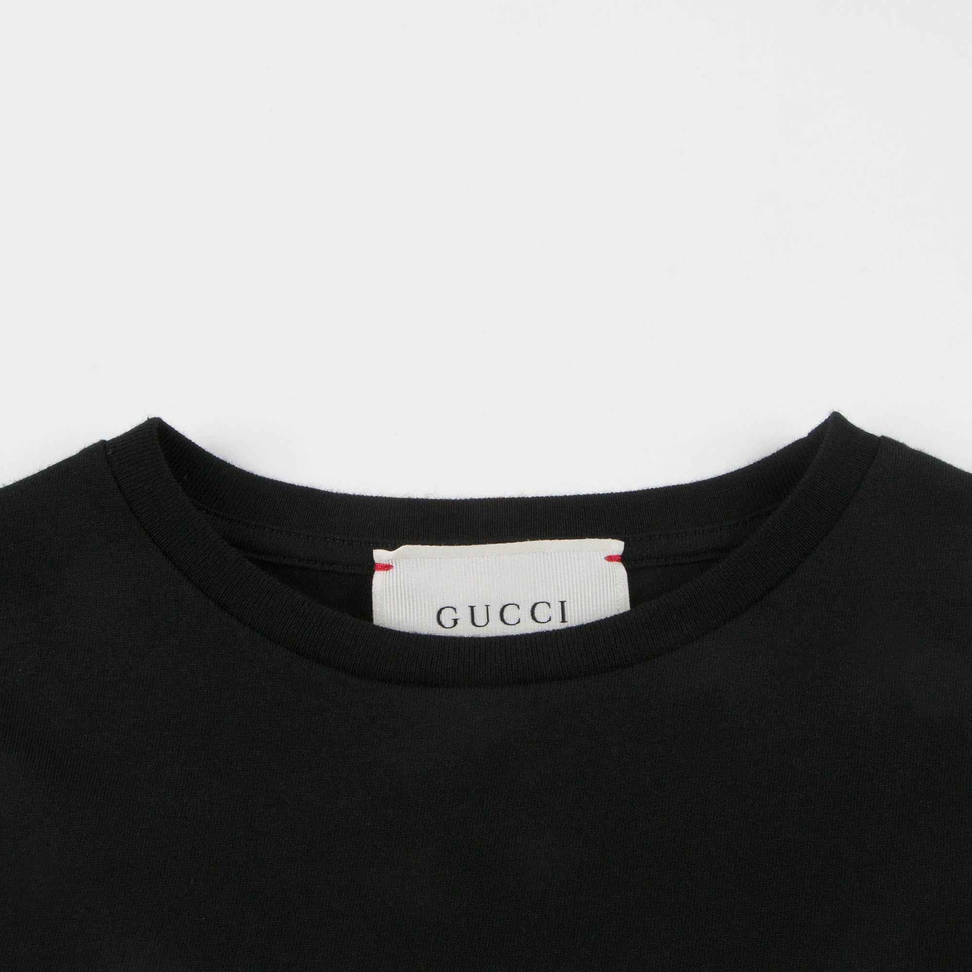 Girls & Boys Black Logo Cotton T-shirt