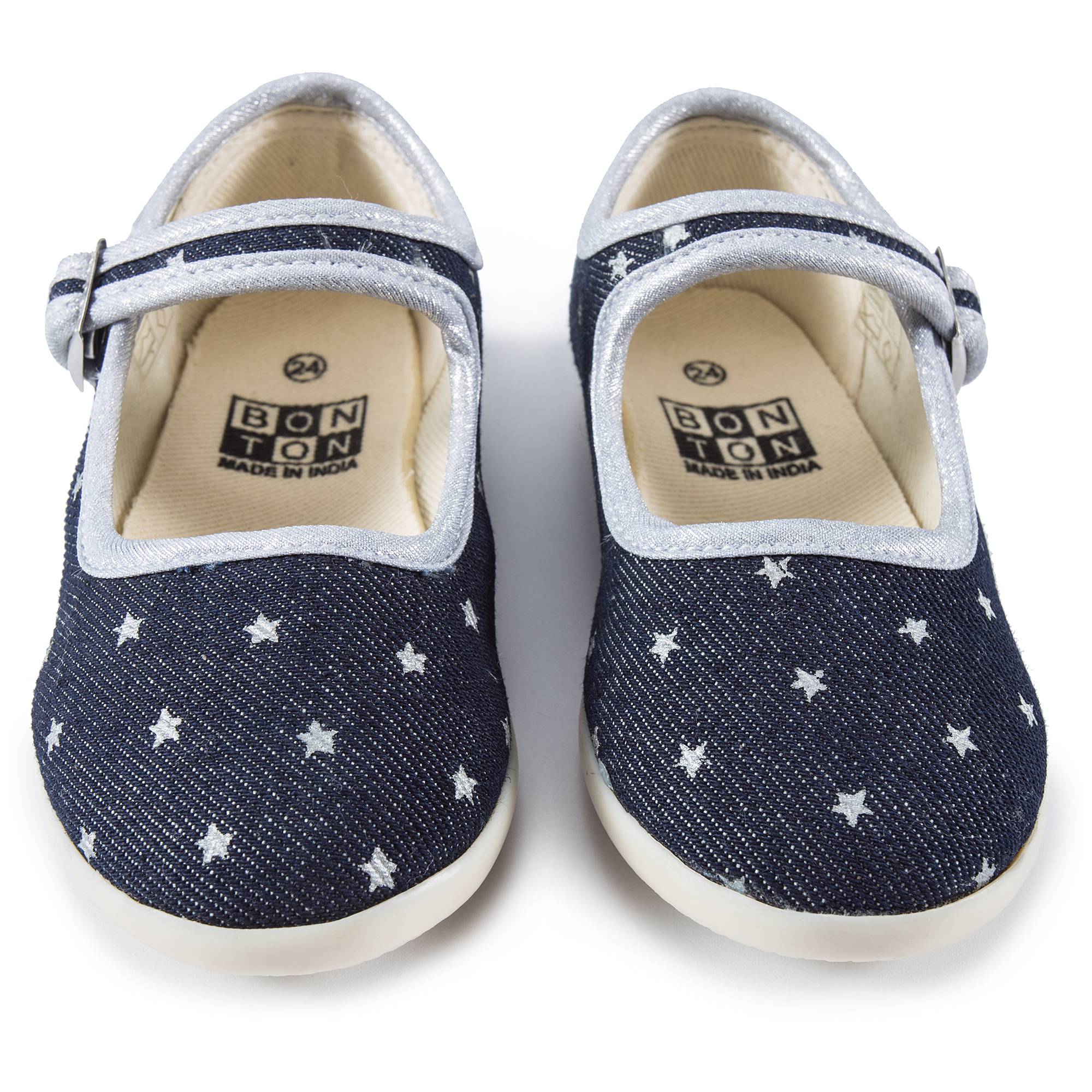 Girls Dark Blue Star Cotton Shoes
