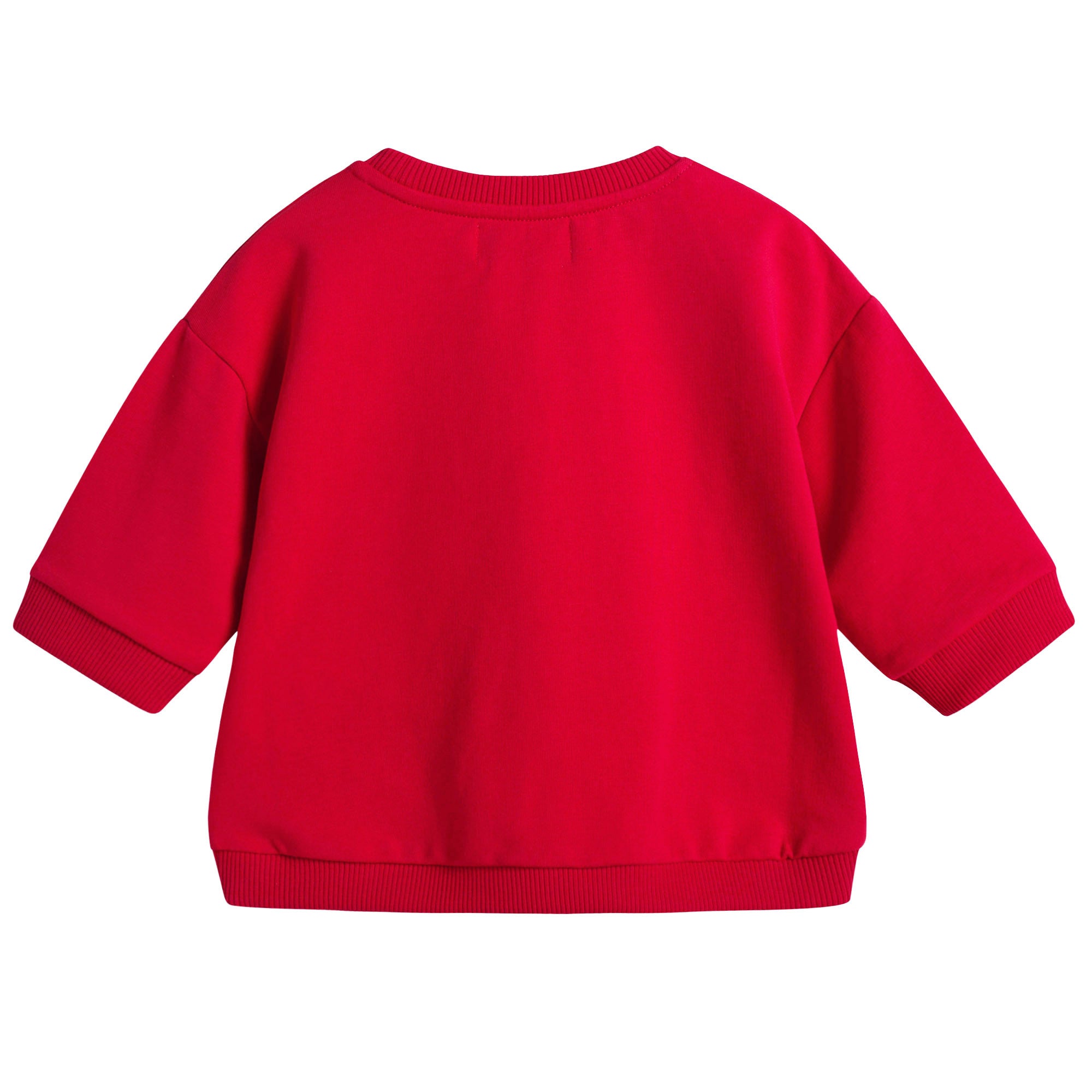 Girls Red Cropped Sweatshirt With Bow Print