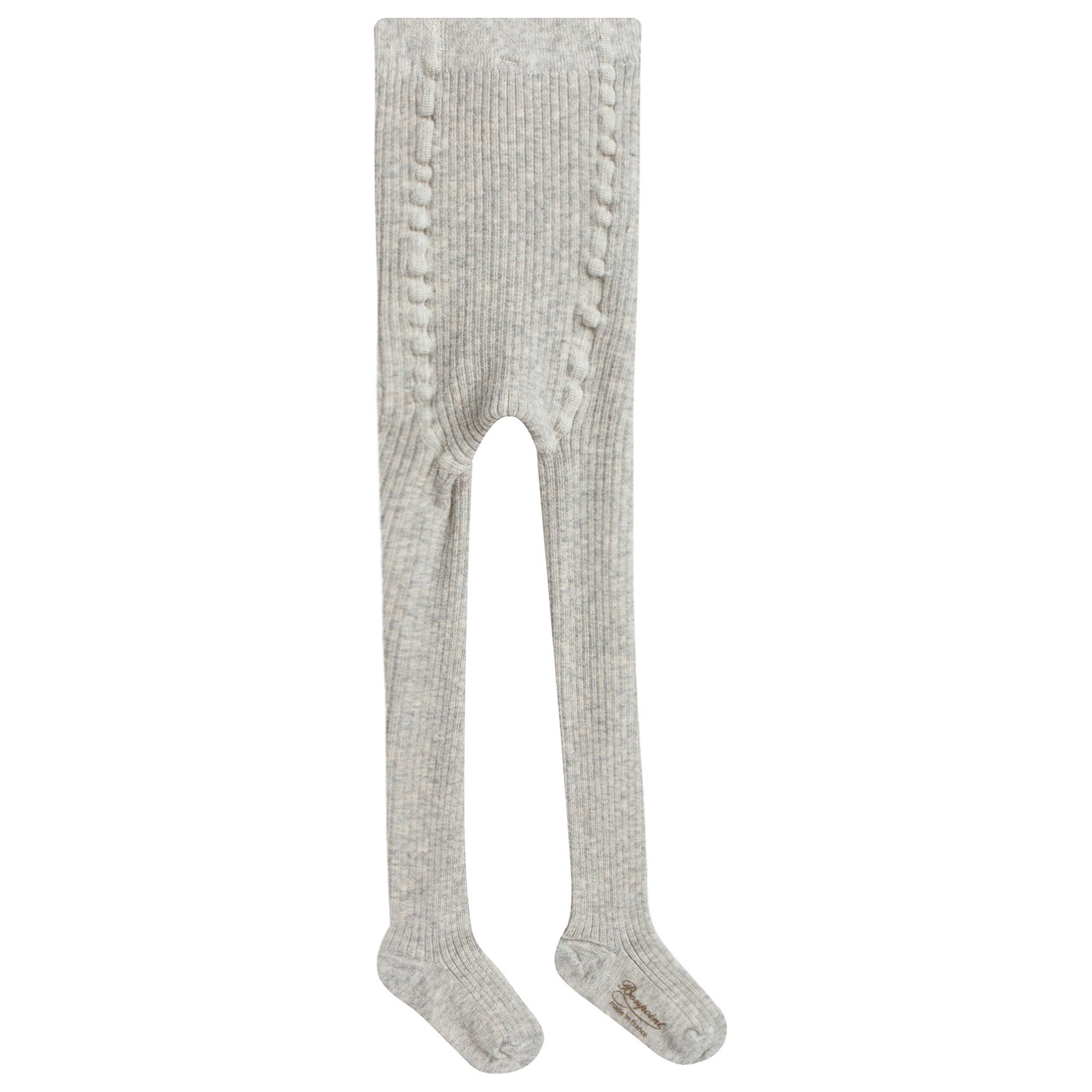 Baby Girls Light Grey Cotton Ribbed Tights - CÉMAROSE | Children's Fashion Store - 2