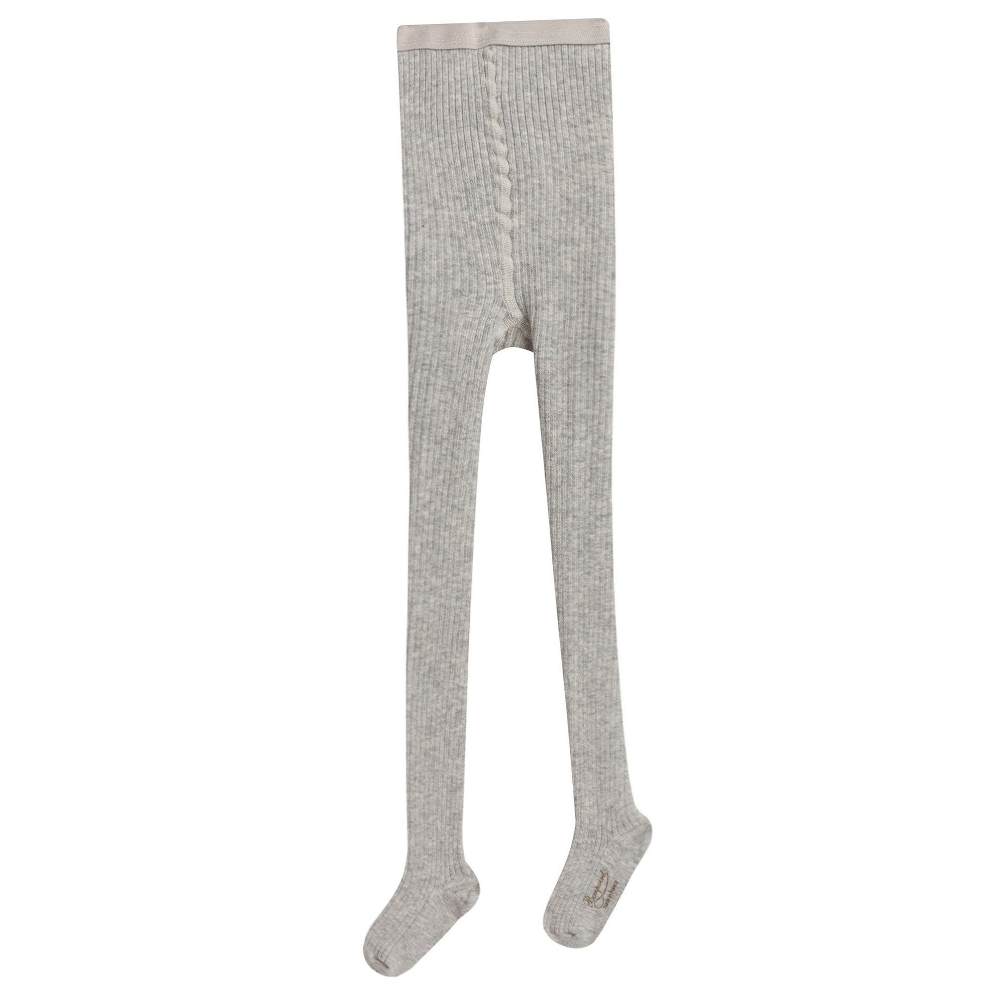 Girls Light Blue Cotton Ribbed Tights - CÉMAROSE | Children's Fashion Store - 1