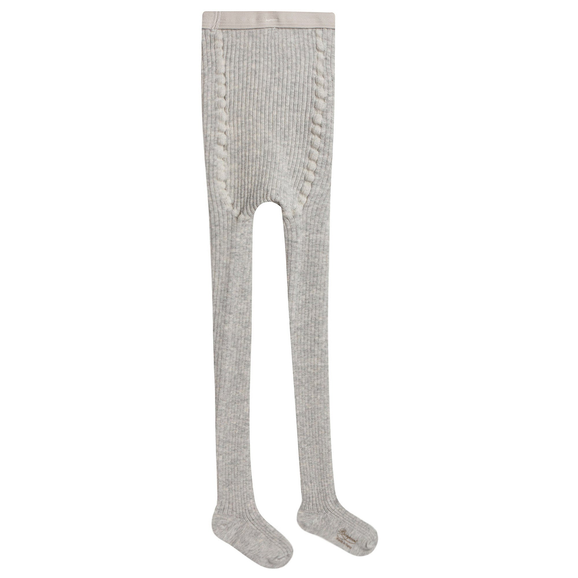 Girls Light Blue Cotton Ribbed Tights - CÉMAROSE | Children's Fashion Store - 2