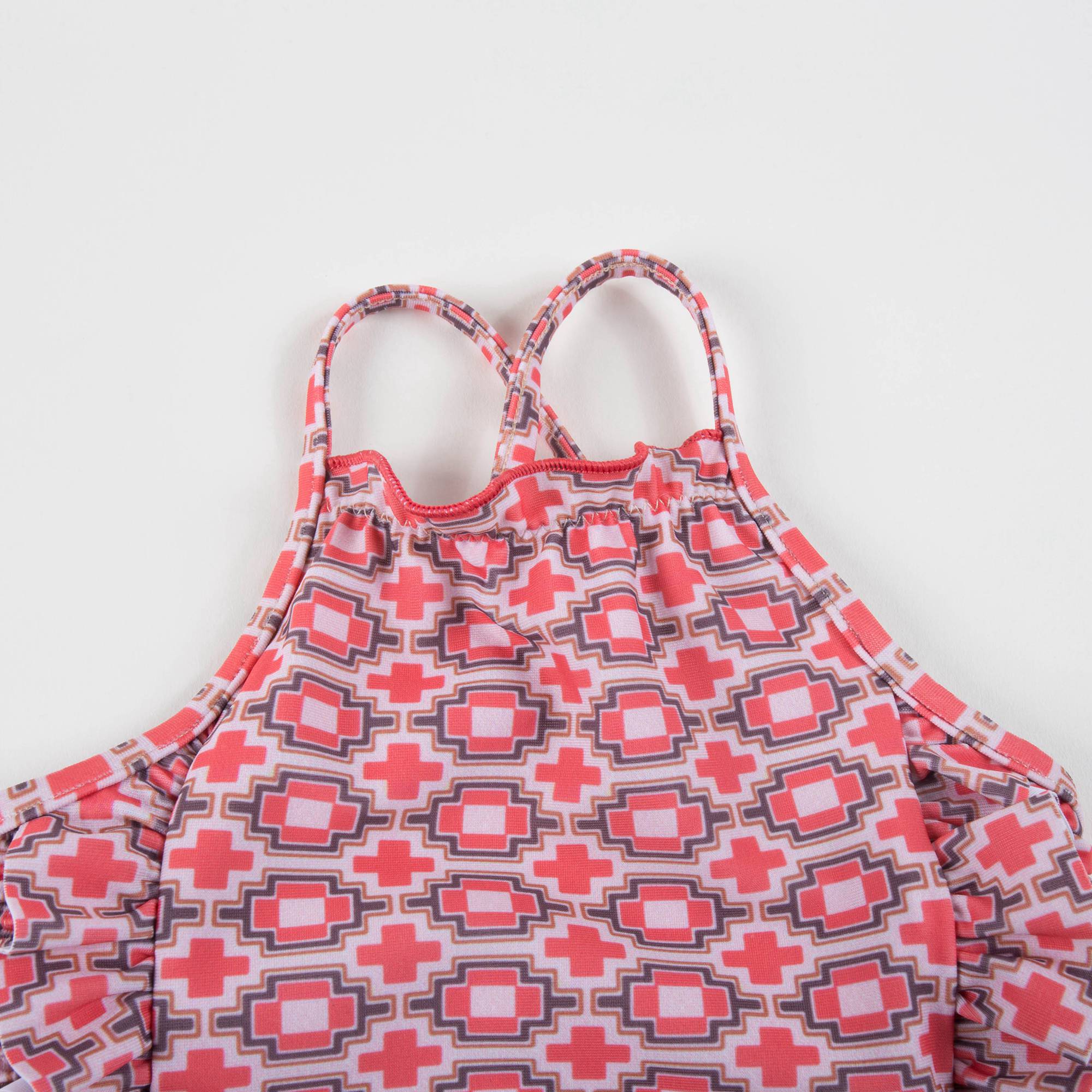 Baby Girls Red Kaleido Print Jersey Swimsuit