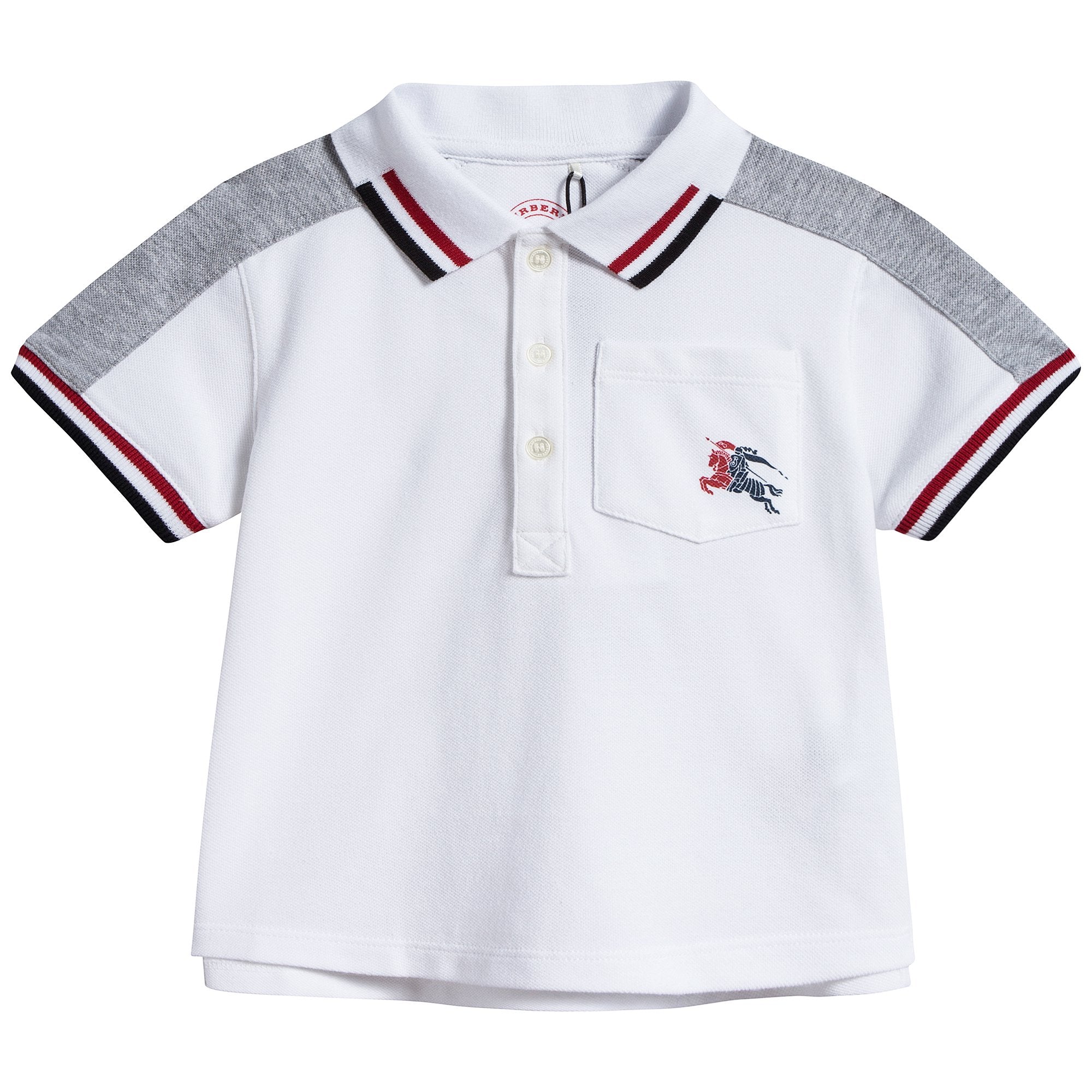 Baby Boys White Cotton Polo Shirt