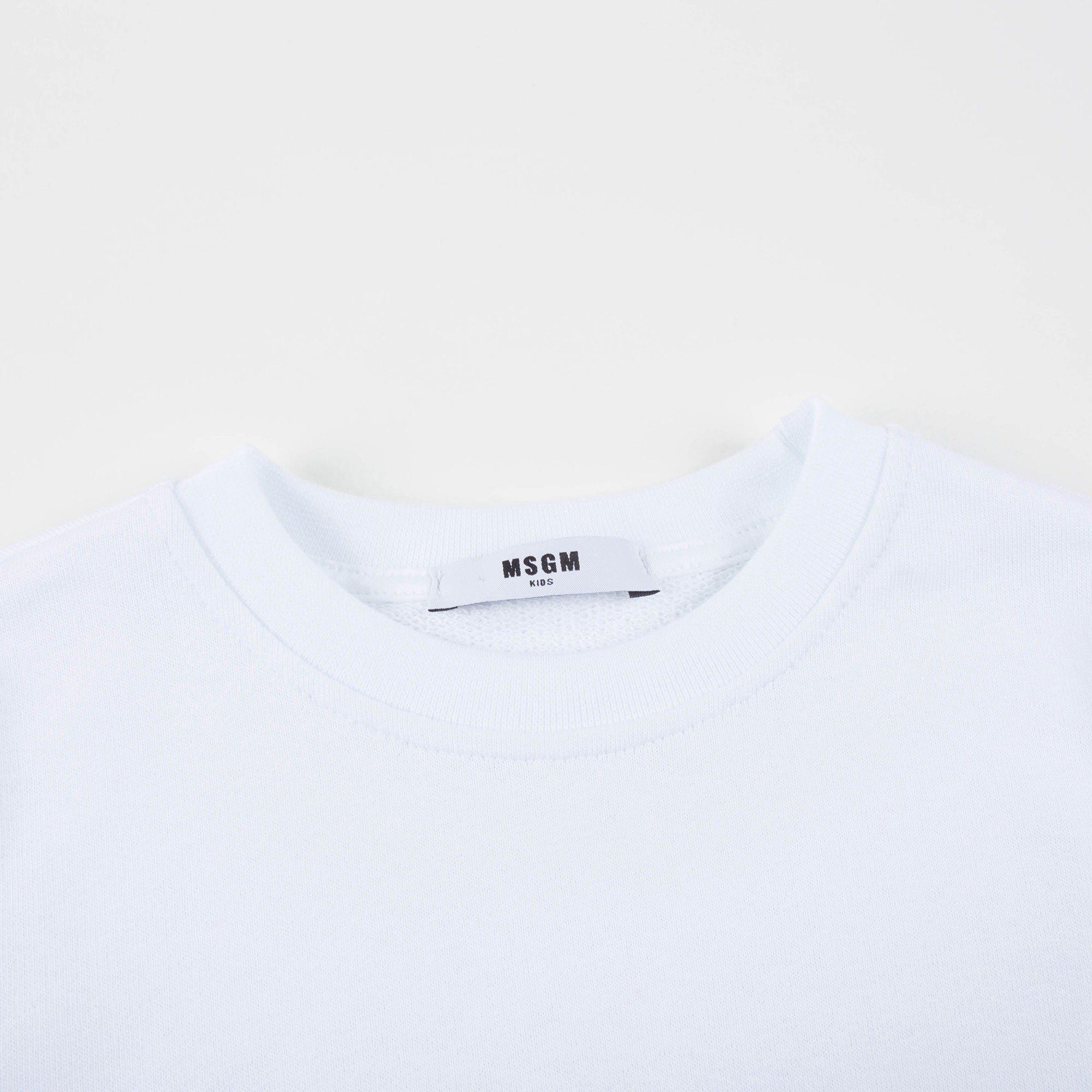 Girls White Logo Cotton Sweatshirt