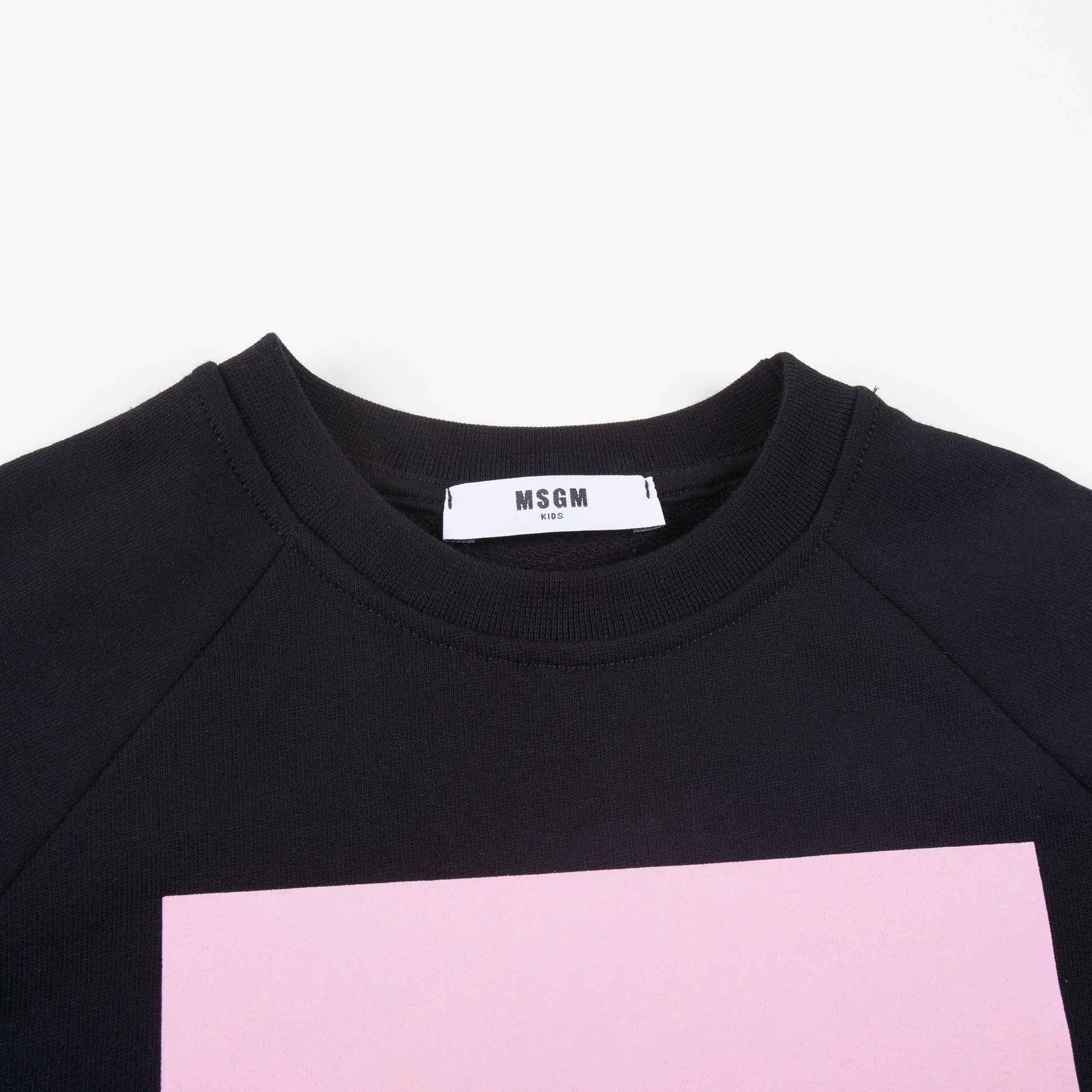 Girls Black Logo Cotton Over Swea T-shirt