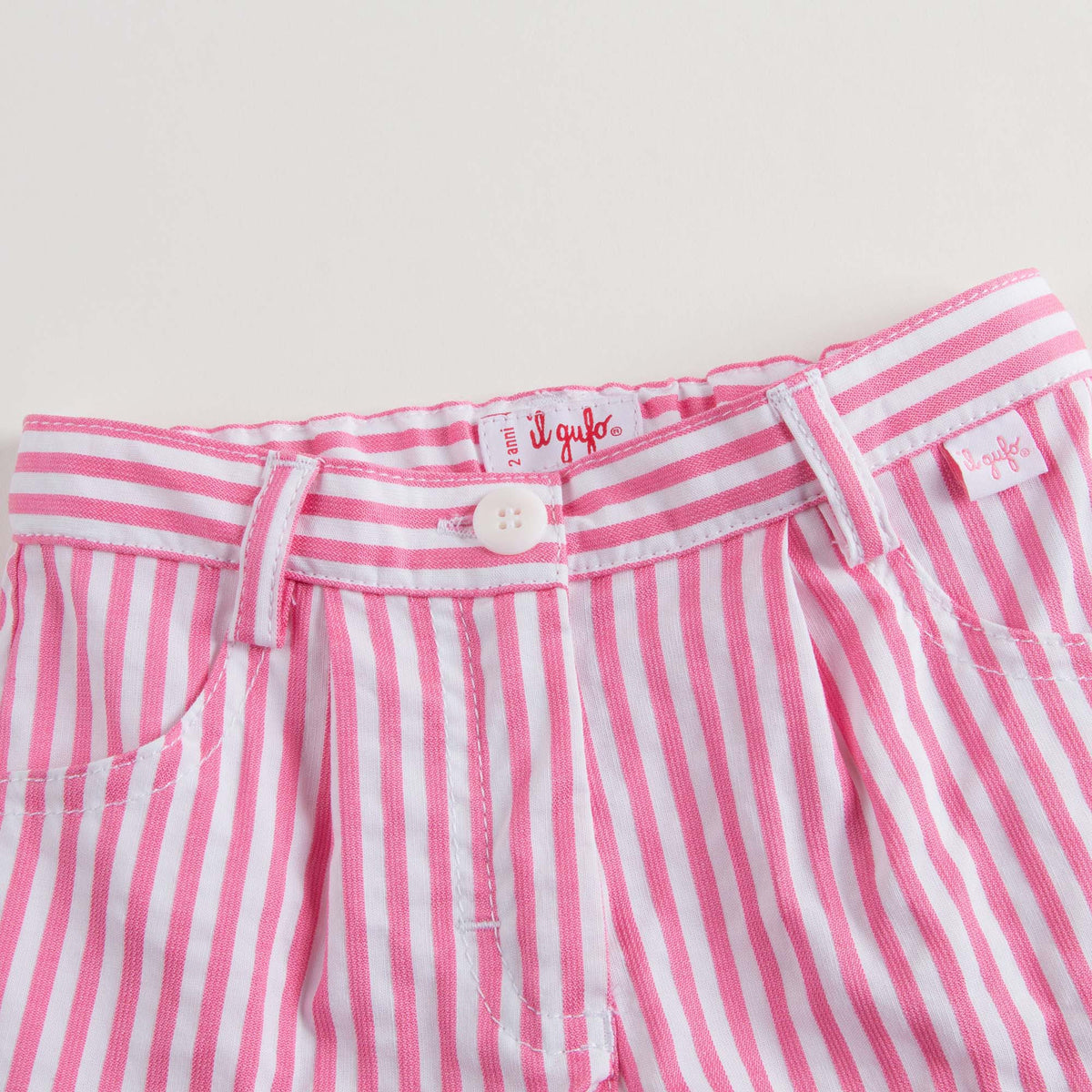 Girls Pink & White Striped Shorts