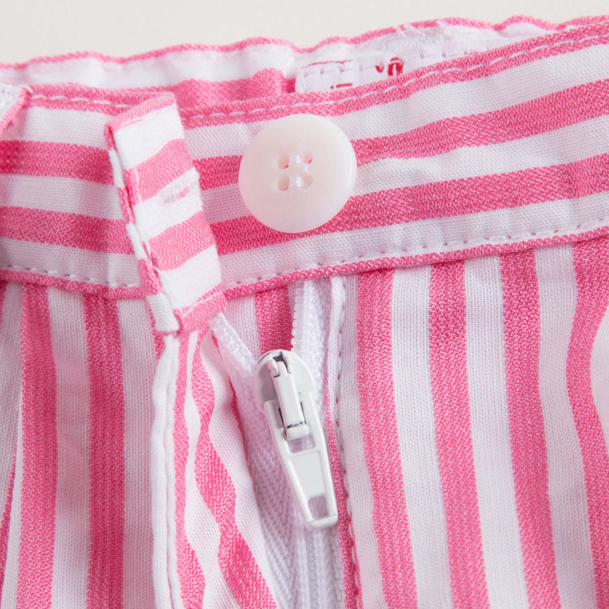 Girls Pink & White Striped Shorts