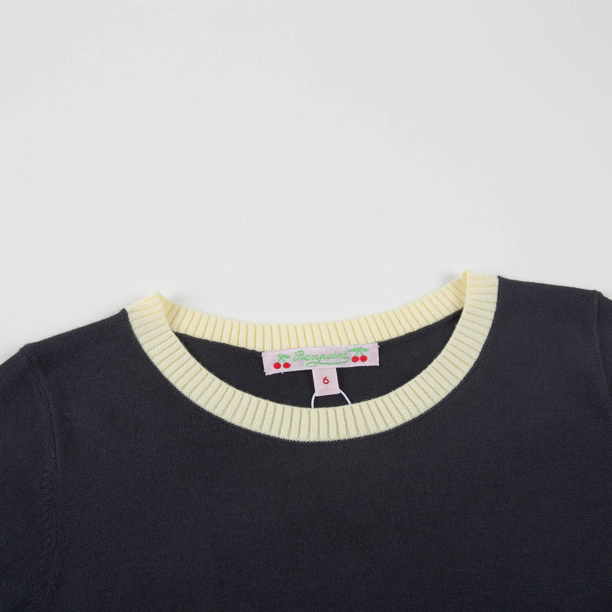 T-shirt en maille noire pour fille