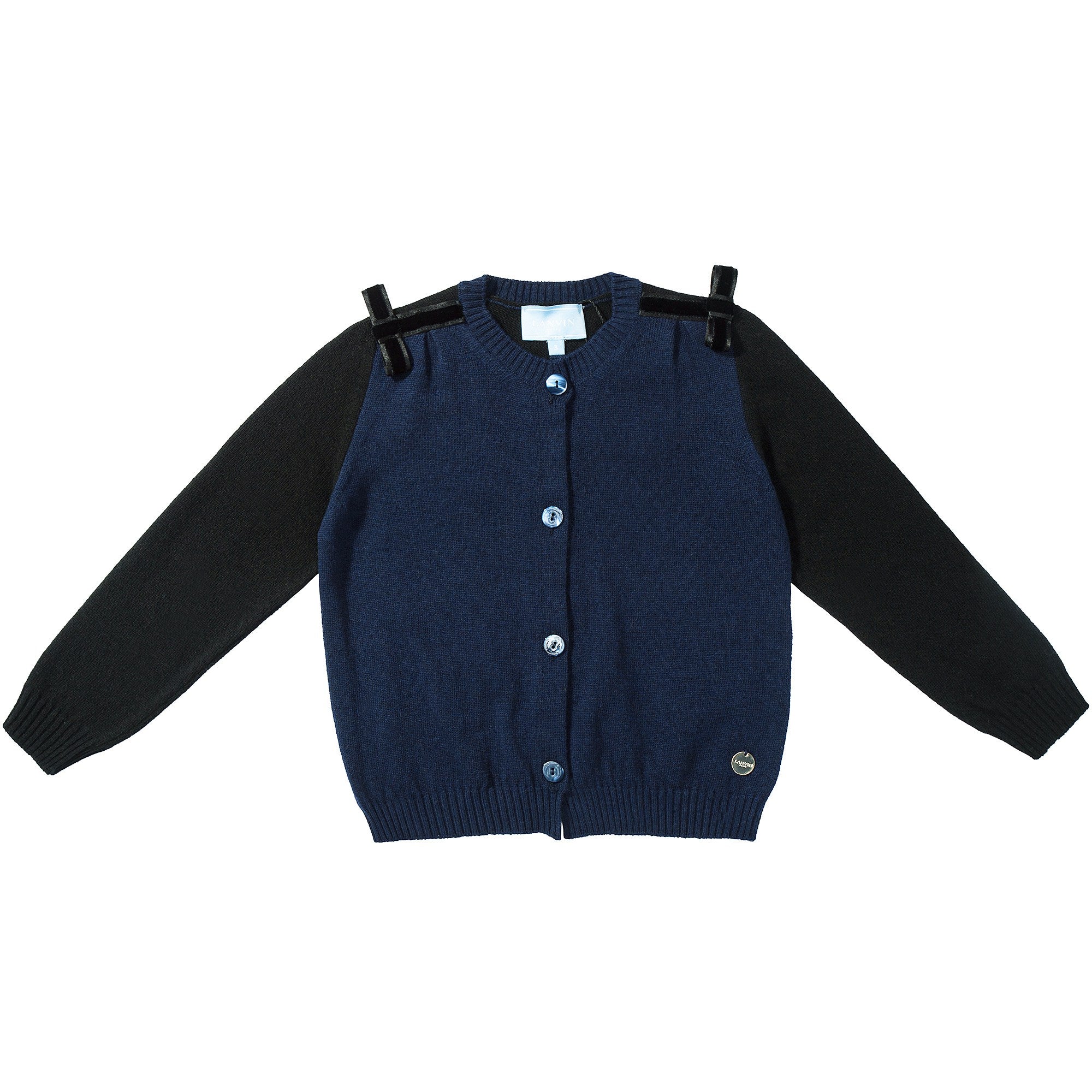 Girls Blue Bow Tie Cardigan
