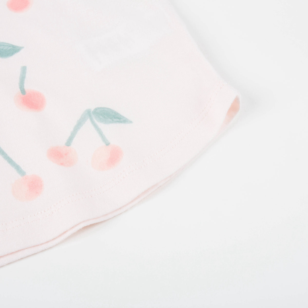 T-shirt enfant fille rose pâle imprimé cerises