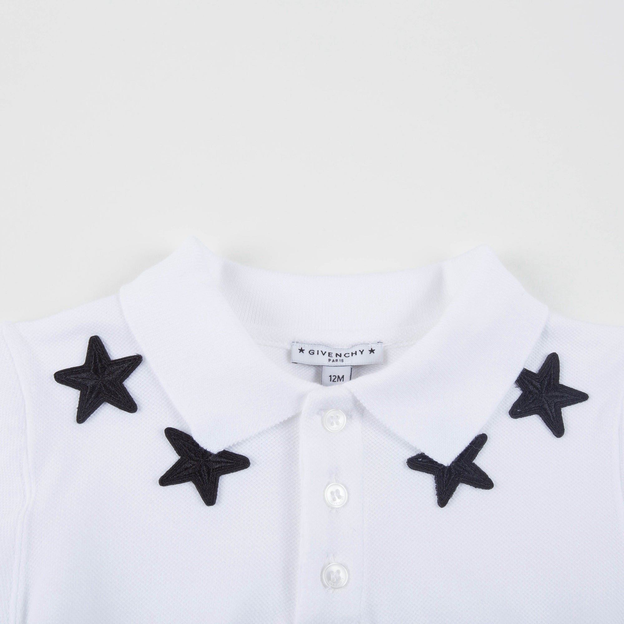 Baby Boys White Viscose Polo Shirt